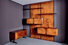 Elio Monesi Modular Wall Unit and Credenza, Italy, 1950s