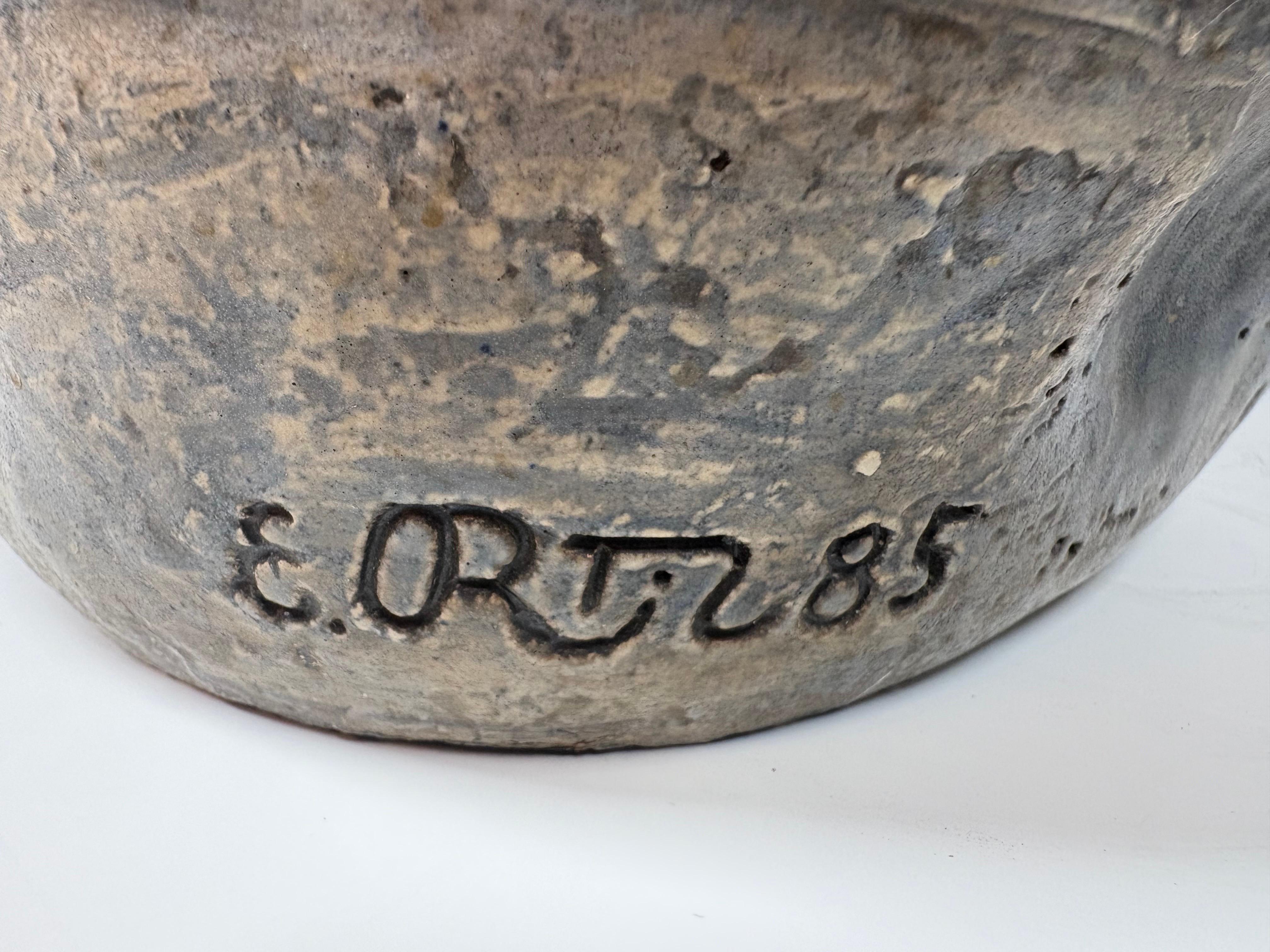 Elio Ortiz ( b.1944-), a large brutalist ceramic sculpture , 1985 in vendita 2