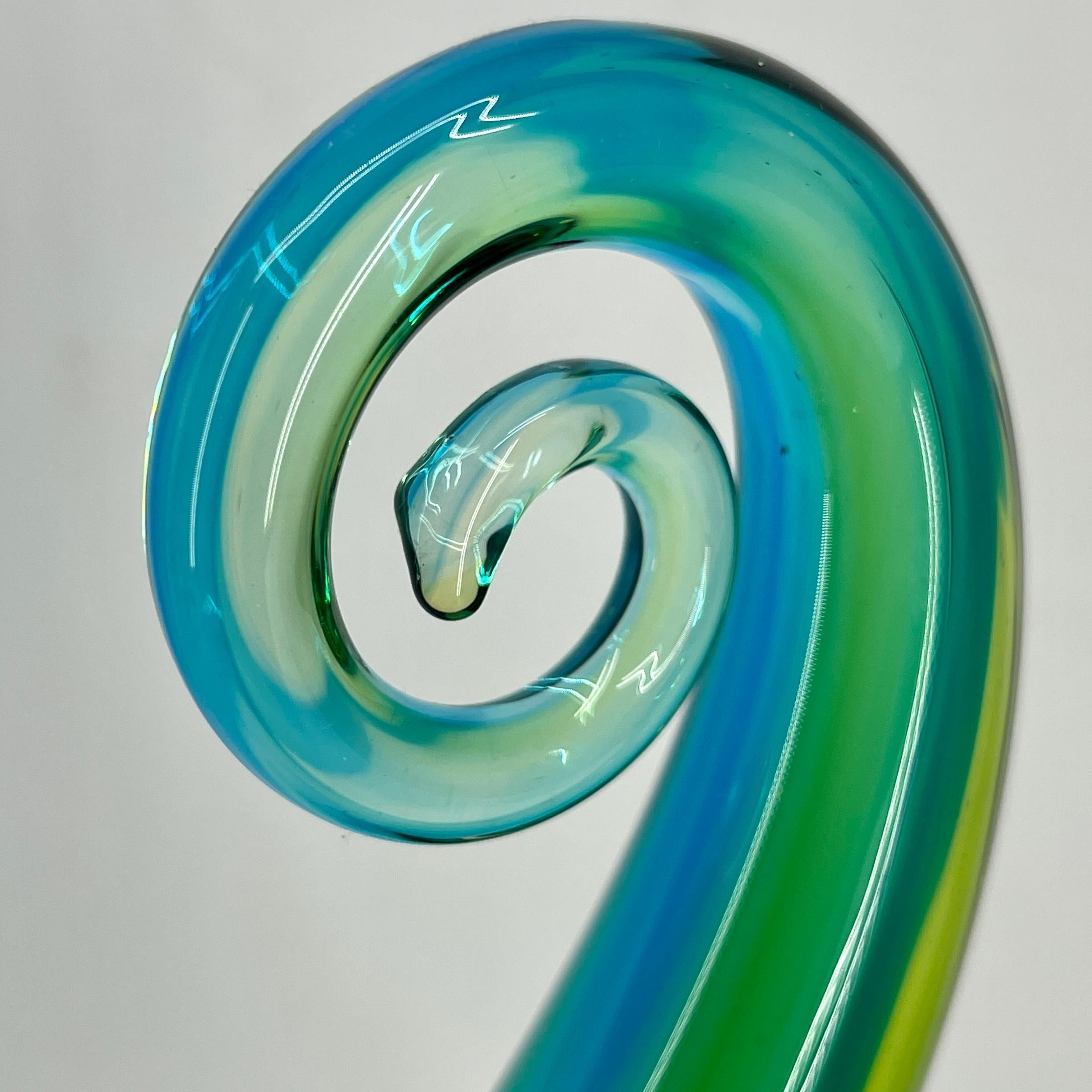 Note musicale ou sculpture de Nautilus en verre de Murano de style Elio Raffael 3