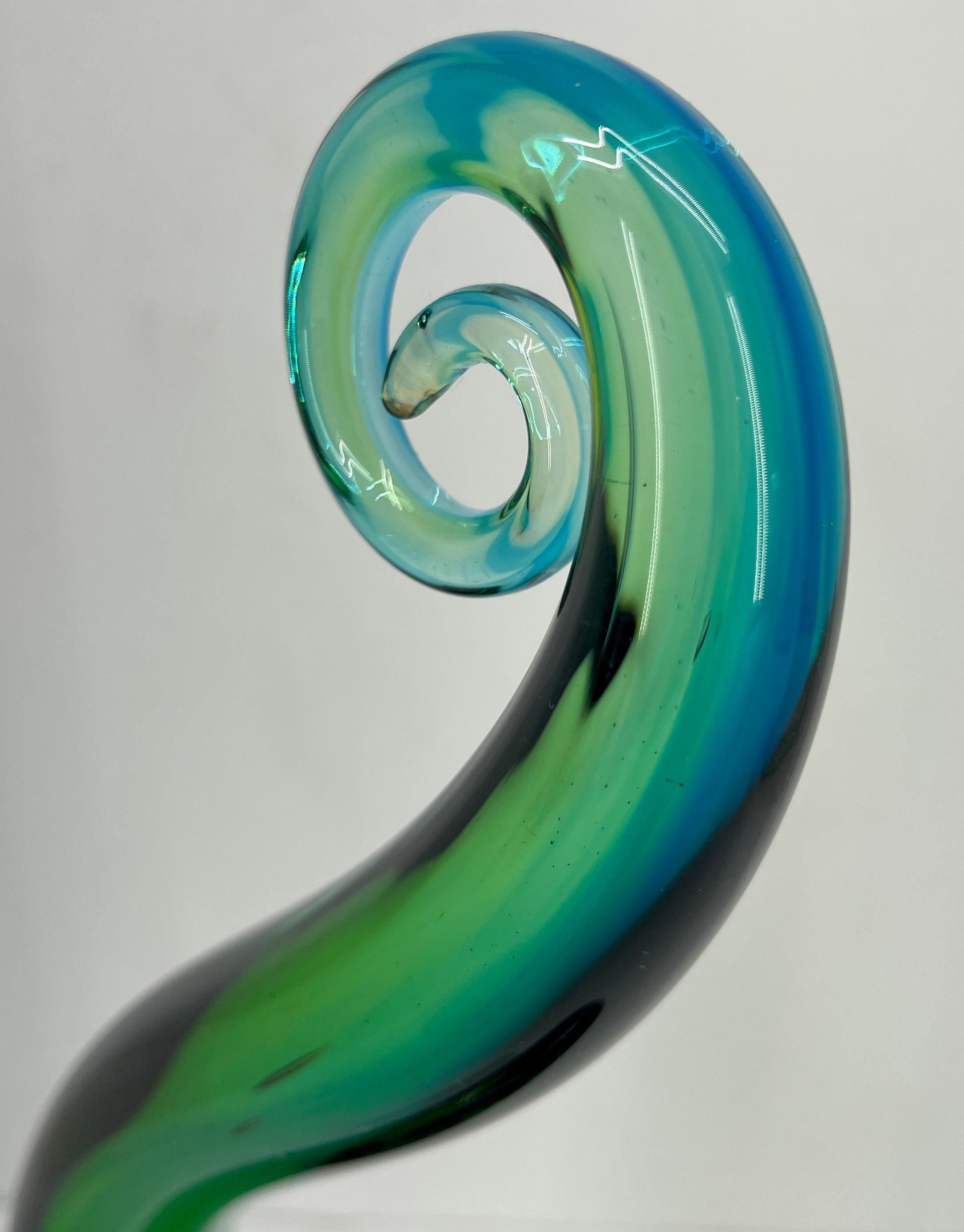 Note musicale ou sculpture de Nautilus en verre de Murano de style Elio Raffael 5
