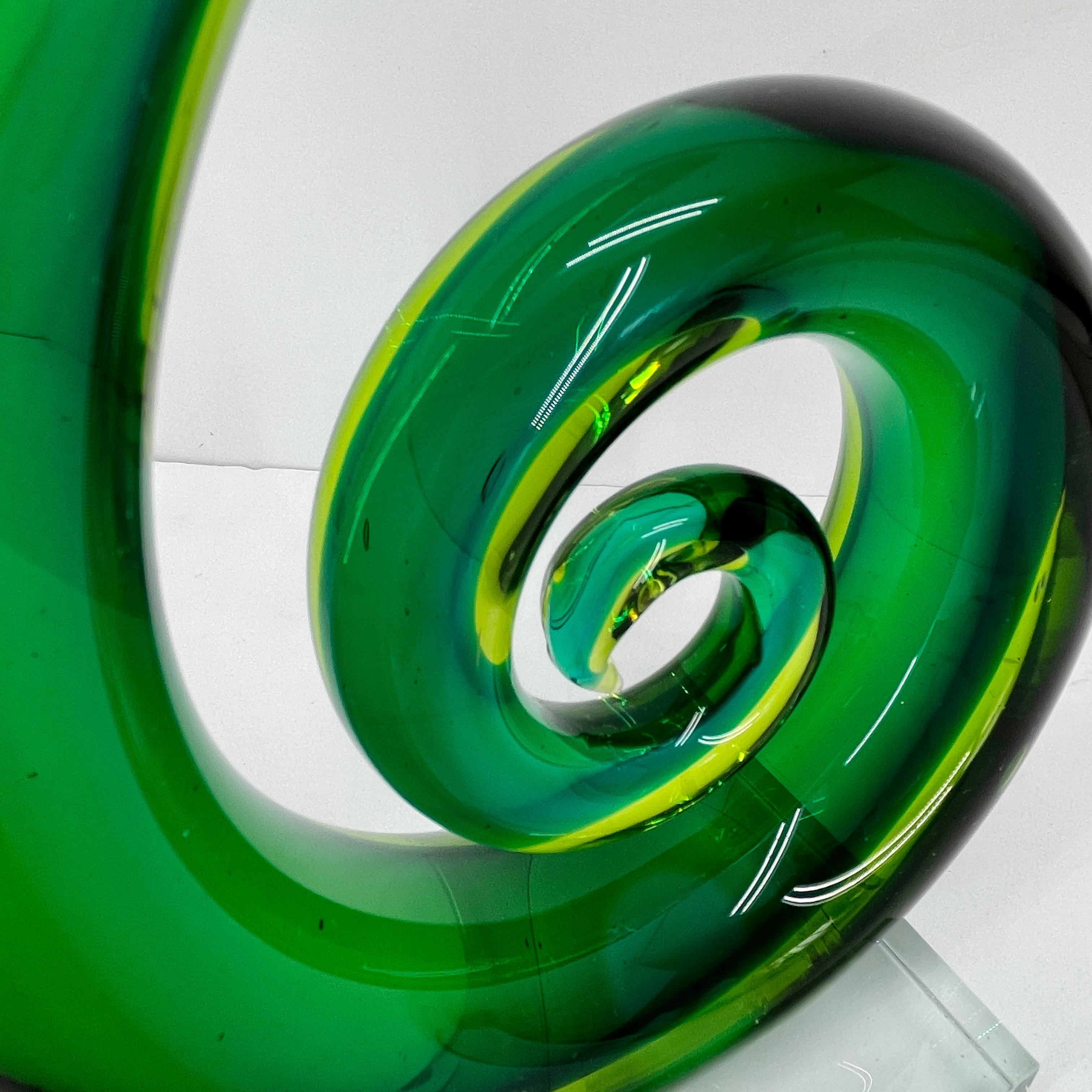 Note musicale ou sculpture de Nautilus en verre de Murano de style Elio Raffael 6