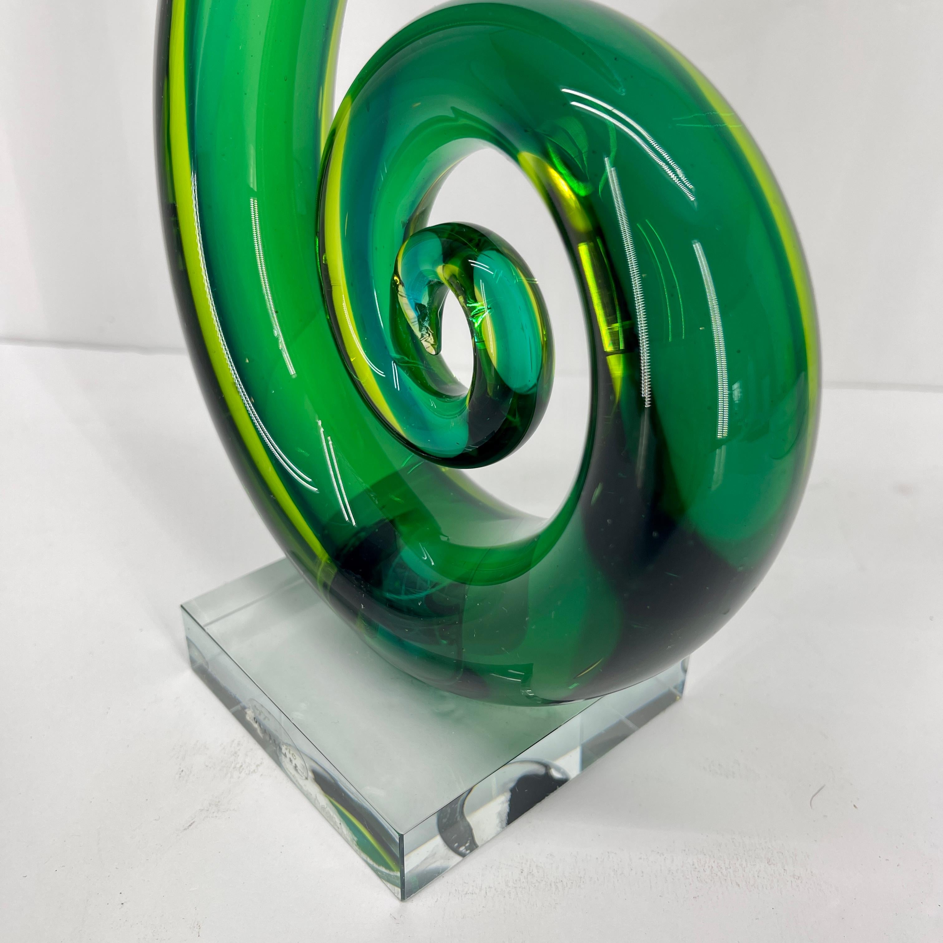 Note musicale ou sculpture de Nautilus en verre de Murano de style Elio Raffael 7