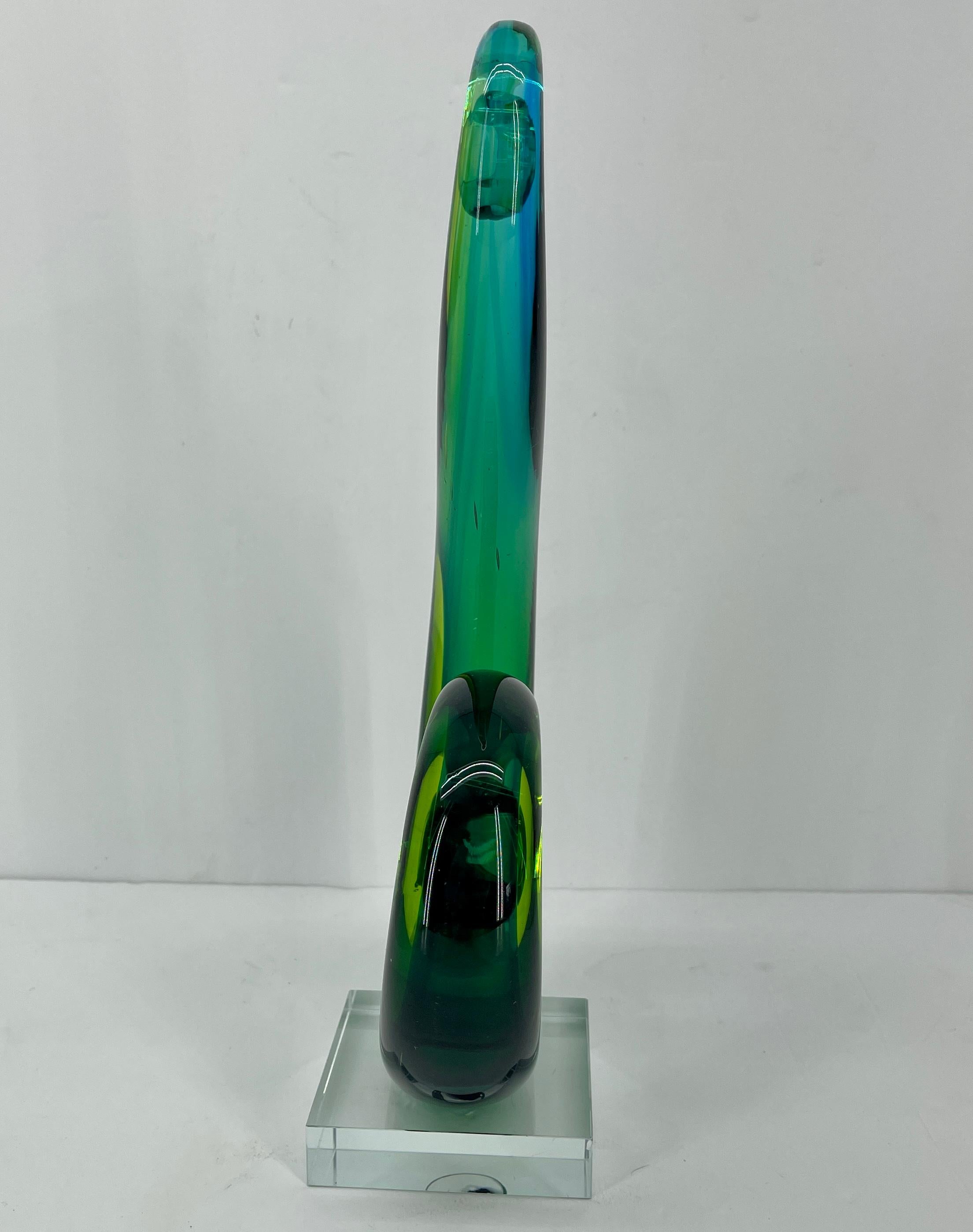 Note musicale ou sculpture de Nautilus en verre de Murano de style Elio Raffael Bon état à Haddonfield, NJ