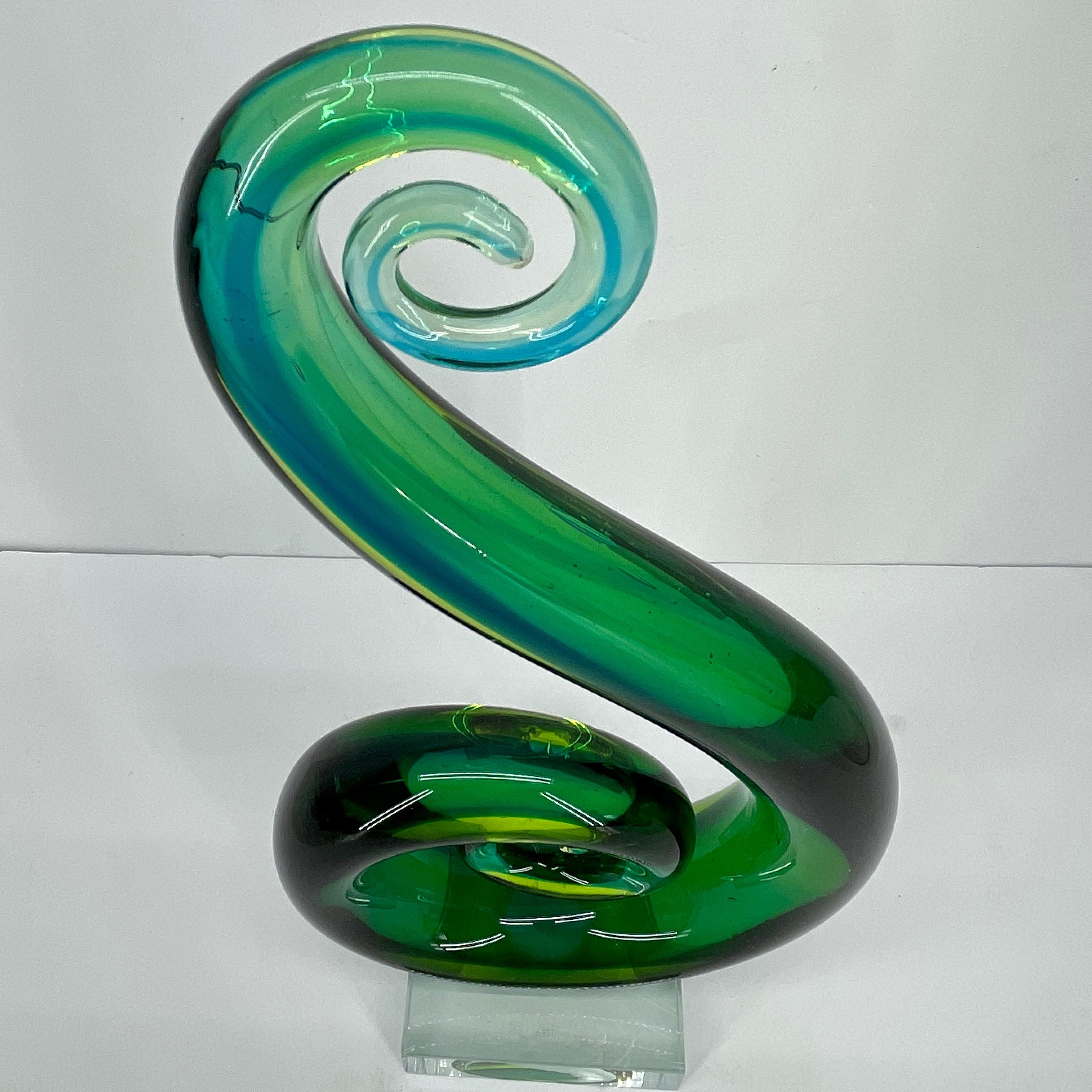 Note musicale ou sculpture de Nautilus en verre de Murano de style Elio Raffael 1