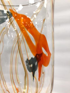 Elio Raffaeli by Cenedese 1950 Murano Glass Giant Vase Carnavali