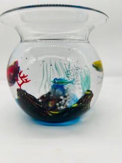 Escultura pecera de cristal de Murano italiano Elio Raffaeli para Oggetti C. 1950