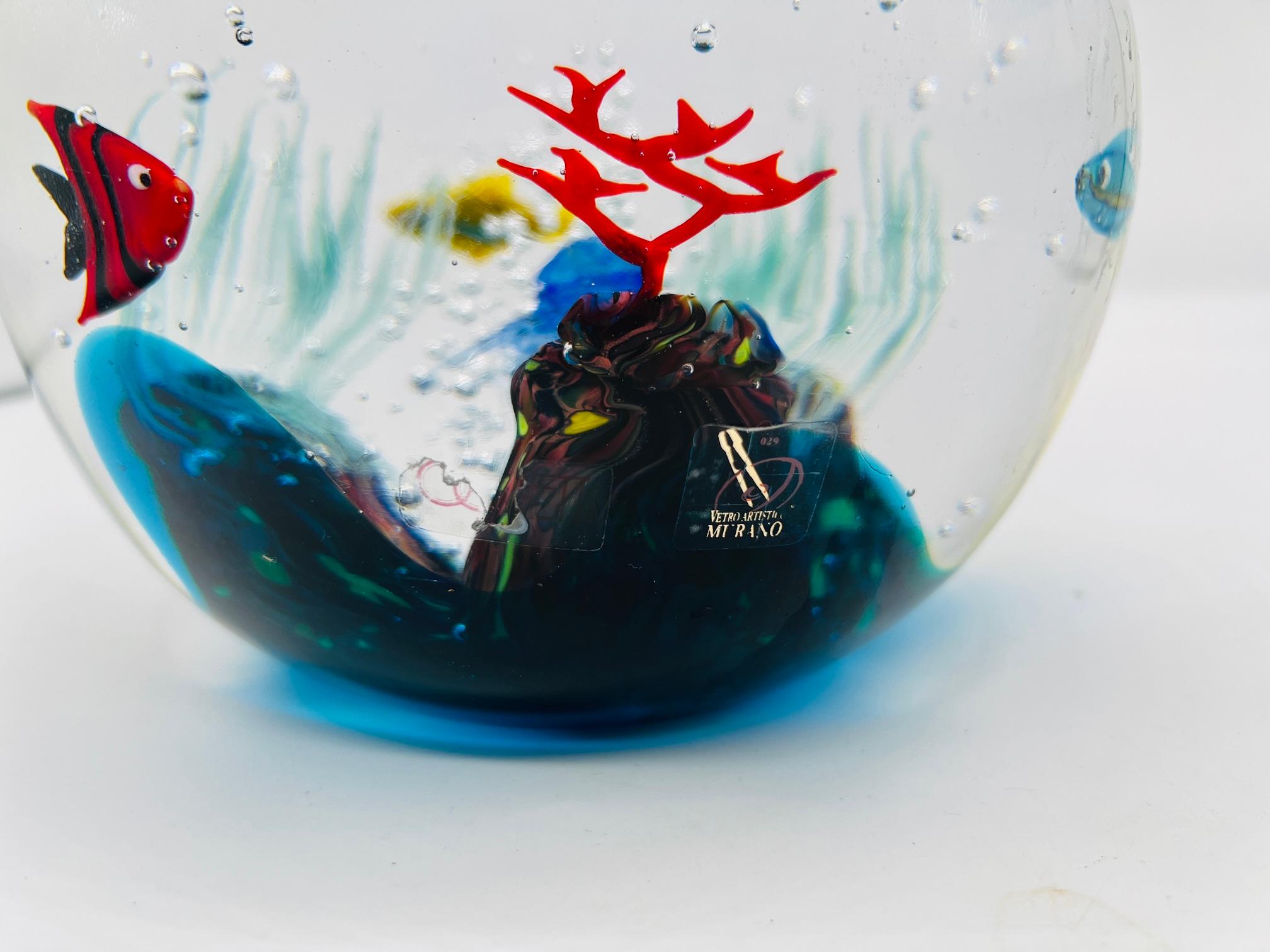 Elio Raffaeli for Oggetti Italian Murano Glass Fishbowl Sculpture C. 1950 1