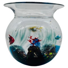 Elio Raffaeli for Oggetti Italian Murano Glass Fishbowl Sculpture C. 1950