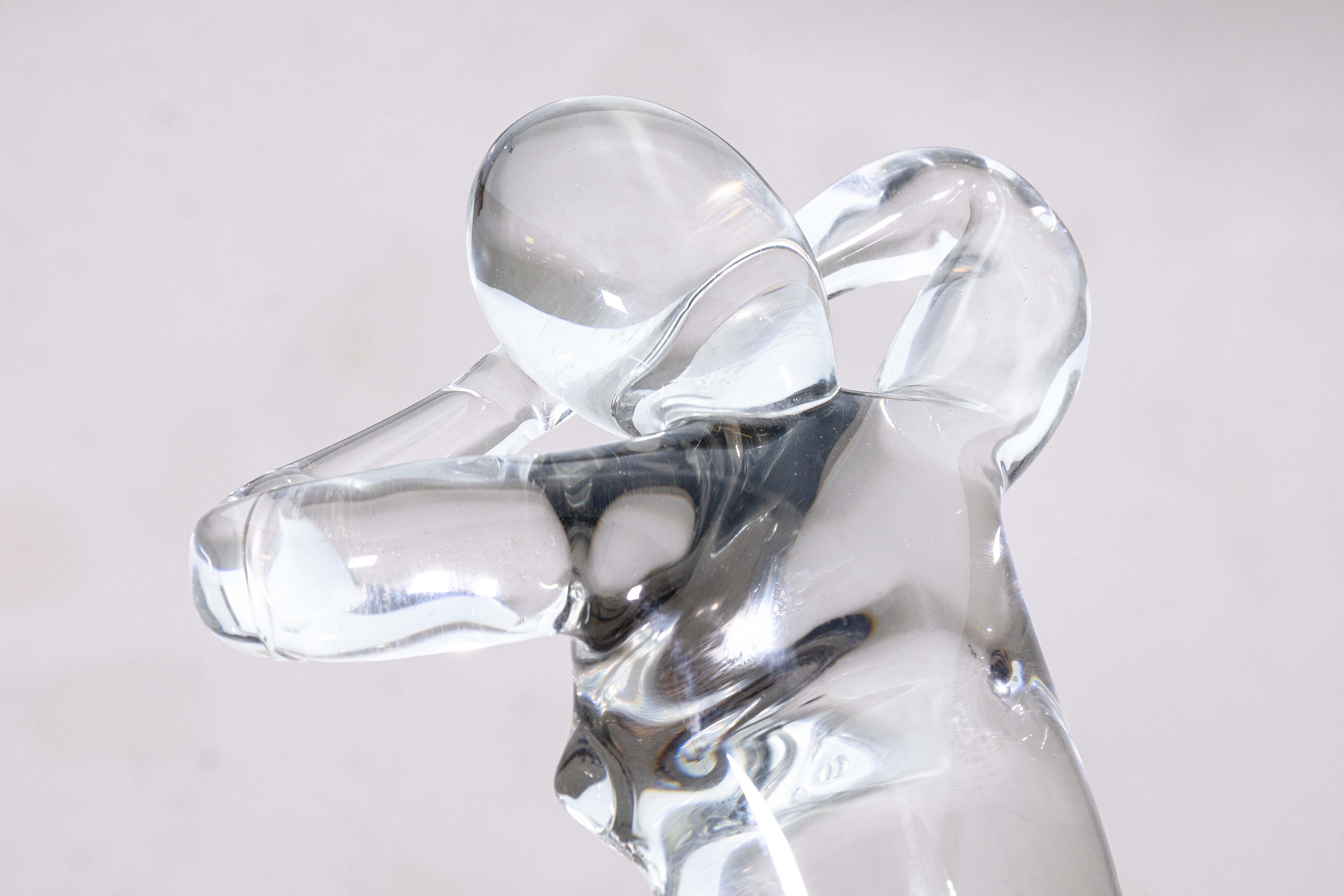 Elio Raffaeli para Salviati Escultura de mujer figurativa en cristal de Murano transparente Italiano en venta