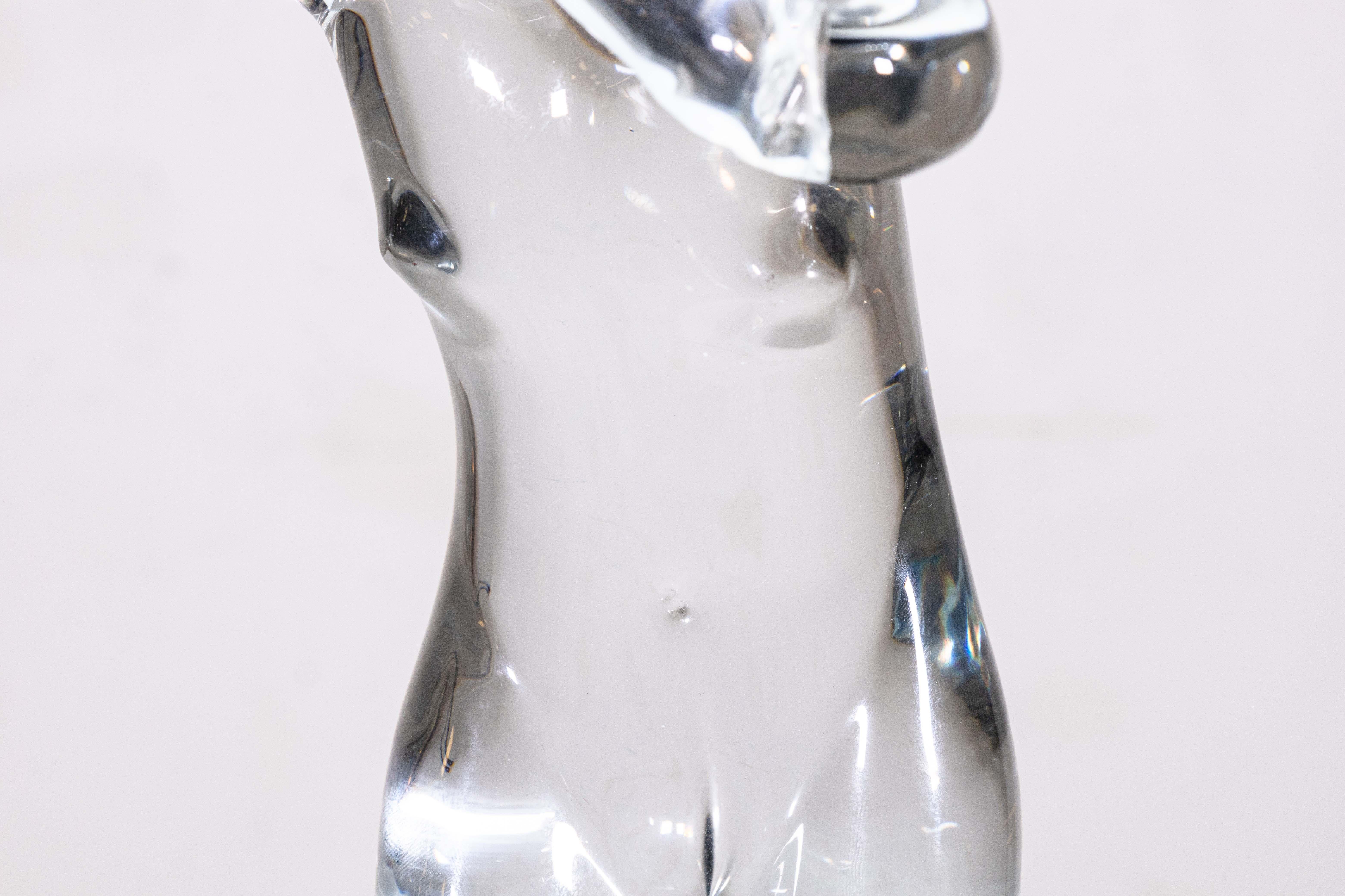 Elio Raffaeli para Salviati Escultura de mujer figurativa en cristal de Murano transparente en Bueno estado para la venta en Keego Harbor, MI