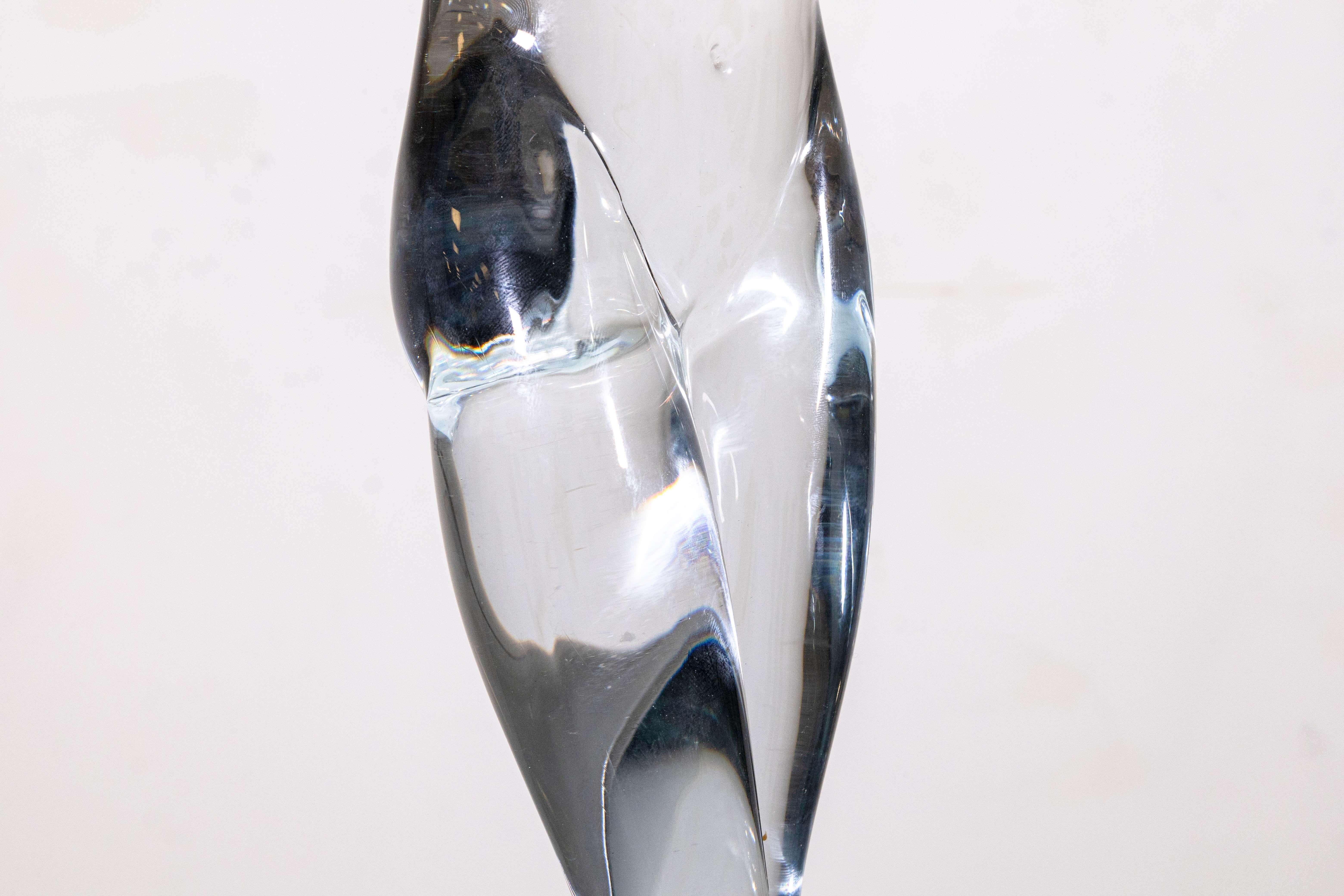 Elio Raffaeli para Salviati Escultura de mujer figurativa en cristal de Murano transparente siglo XX en venta