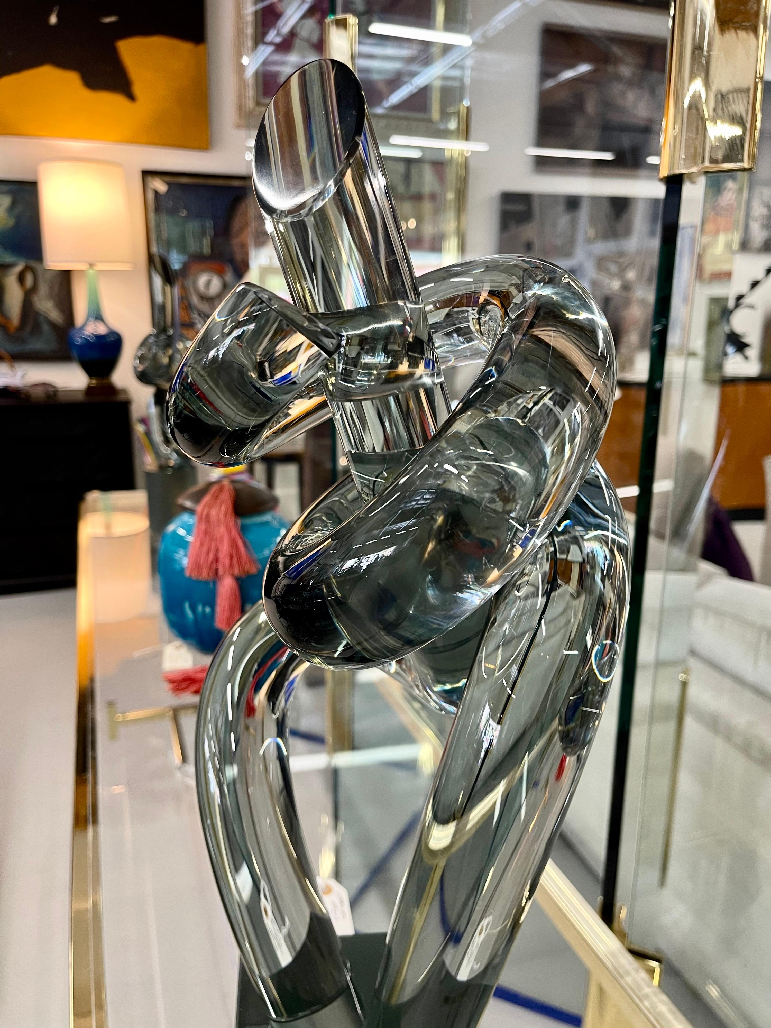 Hand-Crafted Elio Raffaeli Glass Sculpture For Sale