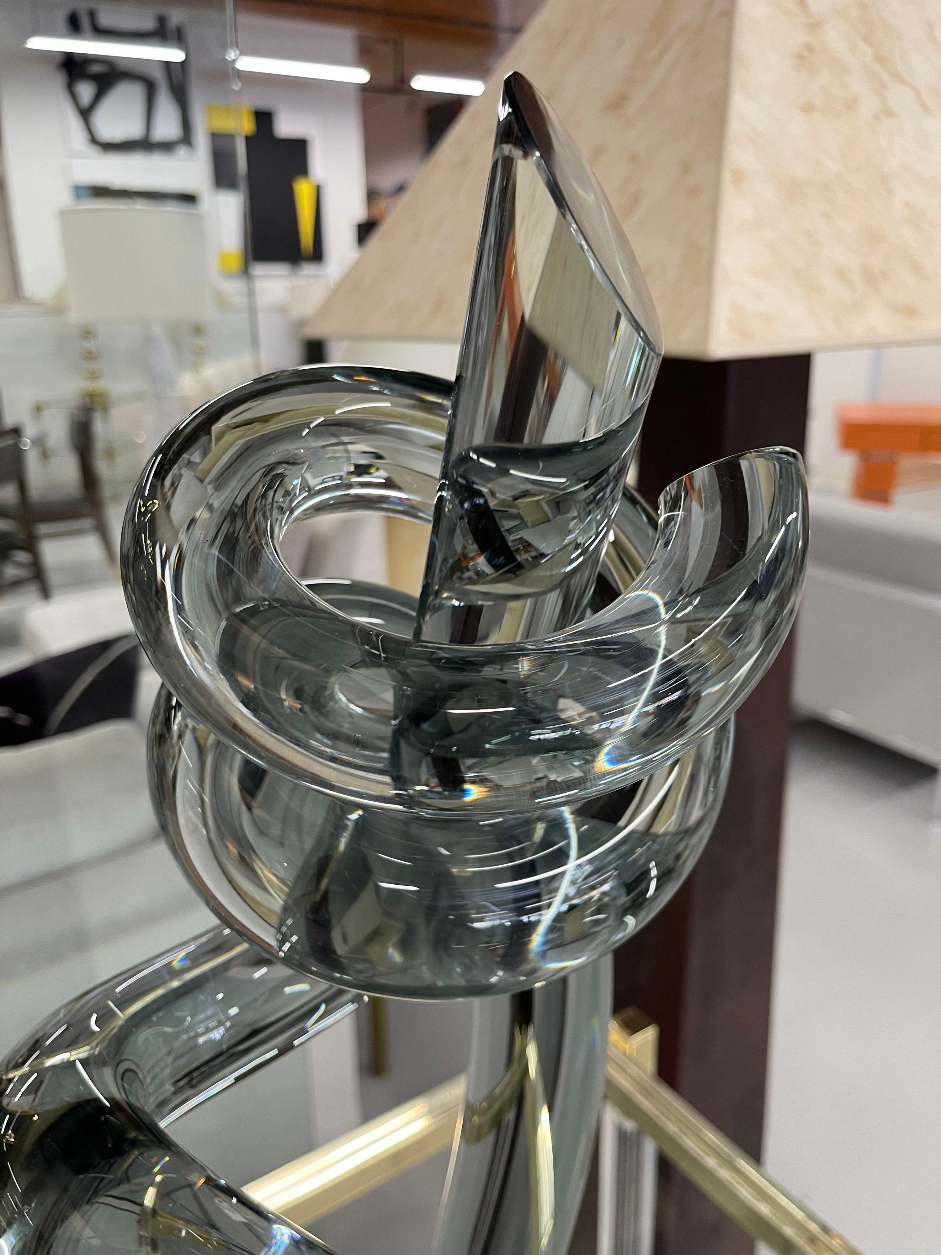 20th Century Elio Raffaeli Glass Sculpture For Sale
