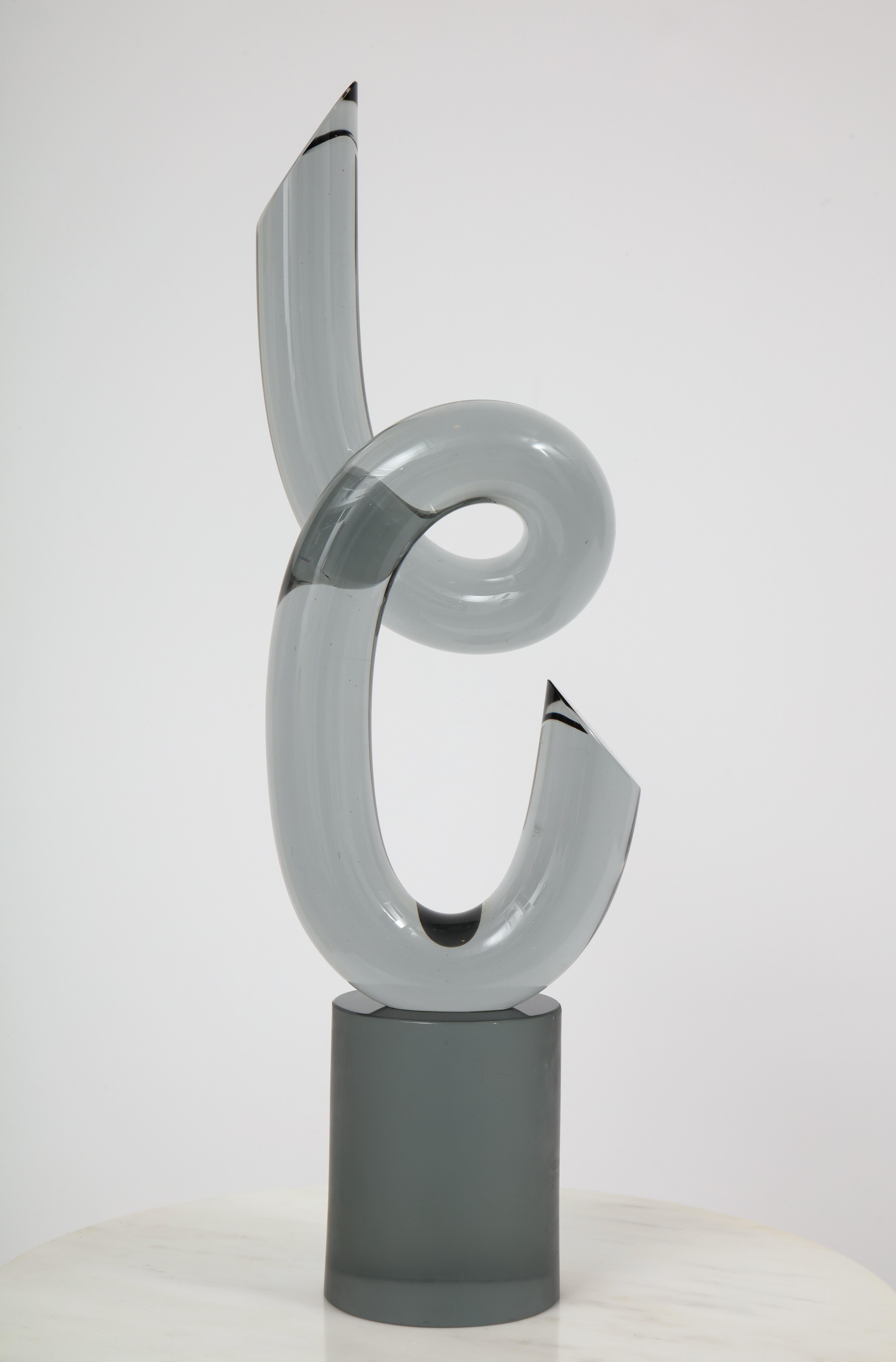 Stunning 1970s modern abstract glass sculpture designed by Elio Raffaeli.
