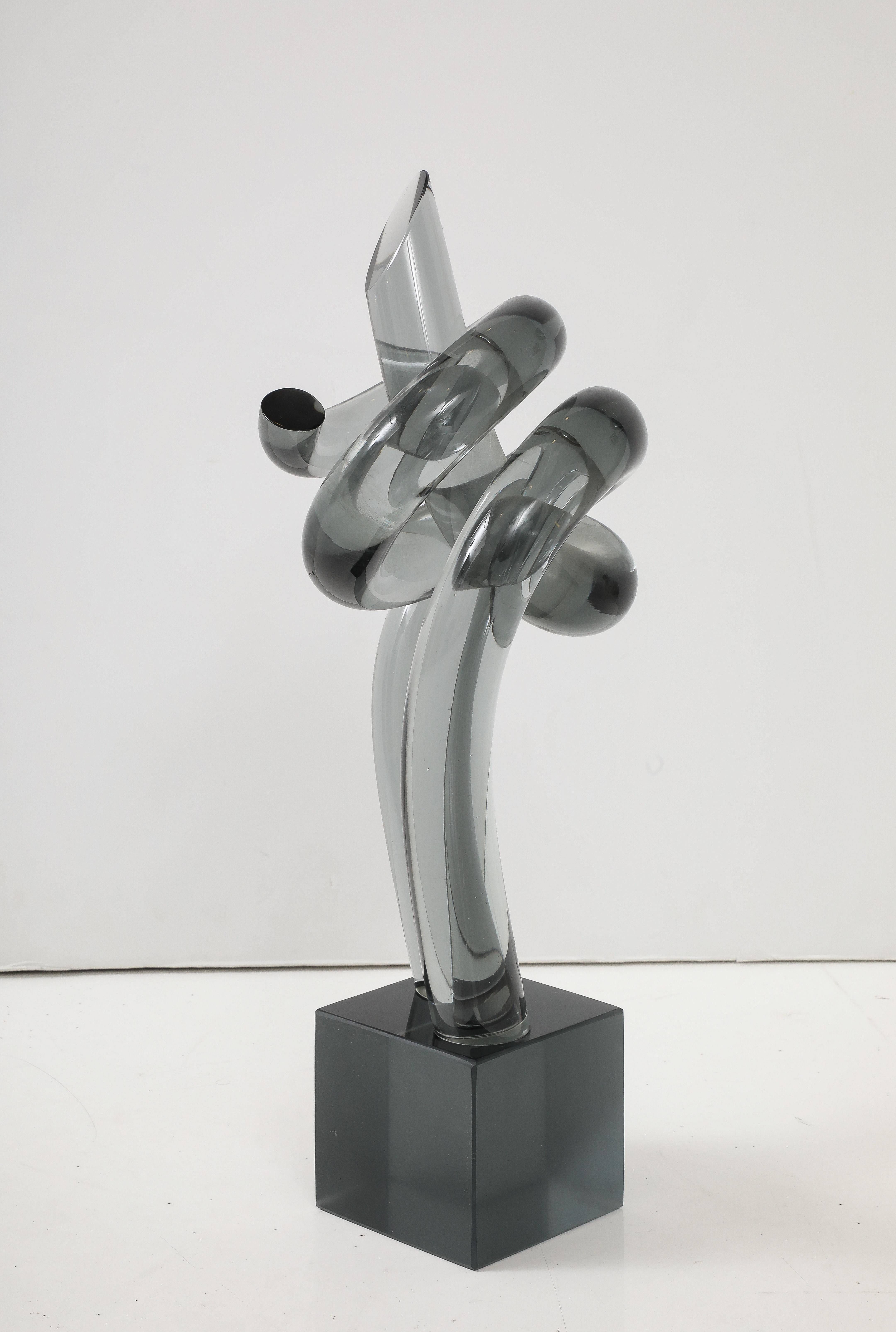 Hand-Crafted Elio Raffaeli Murano Glass Sculpture For Sale