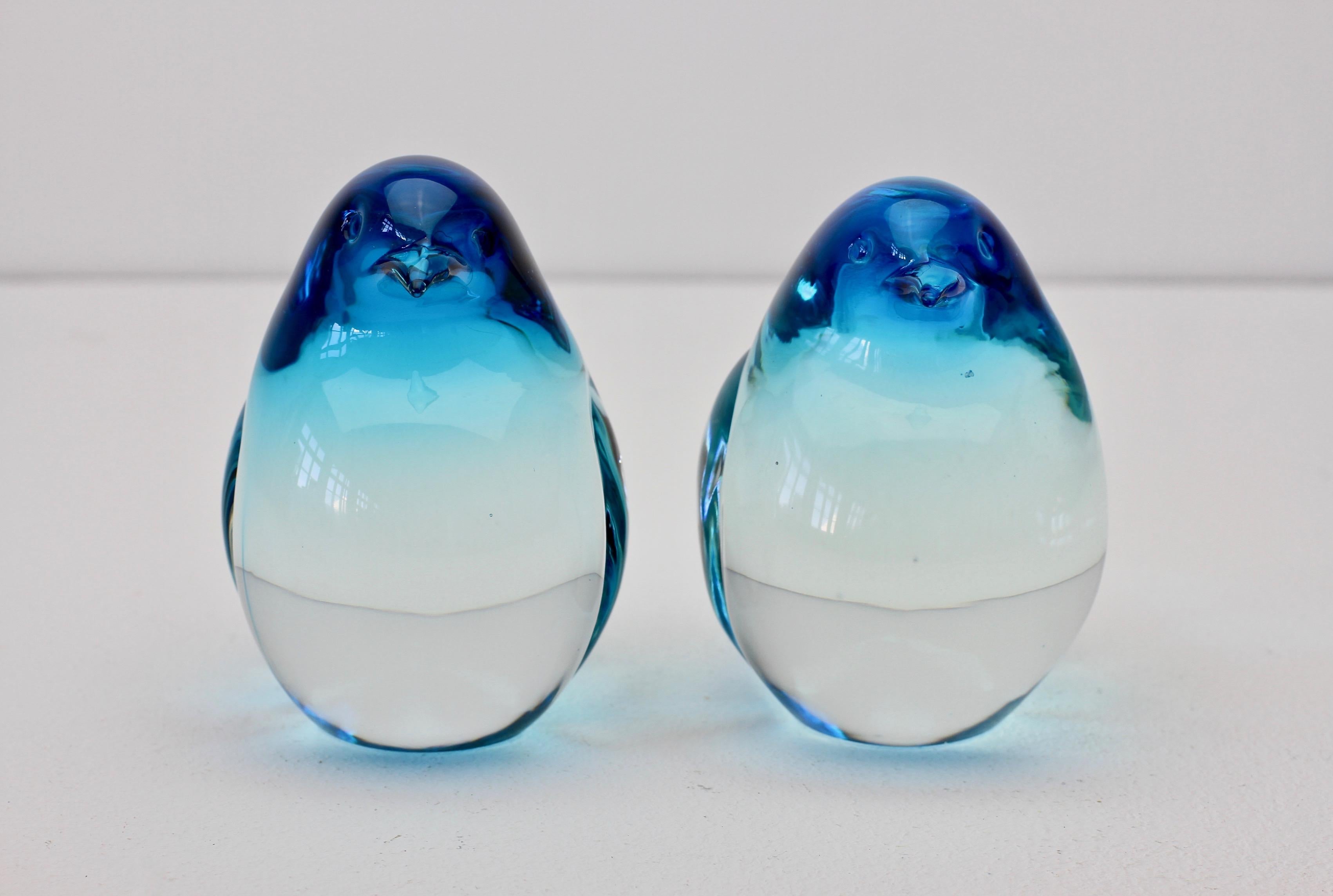 blue glass bird figurine
