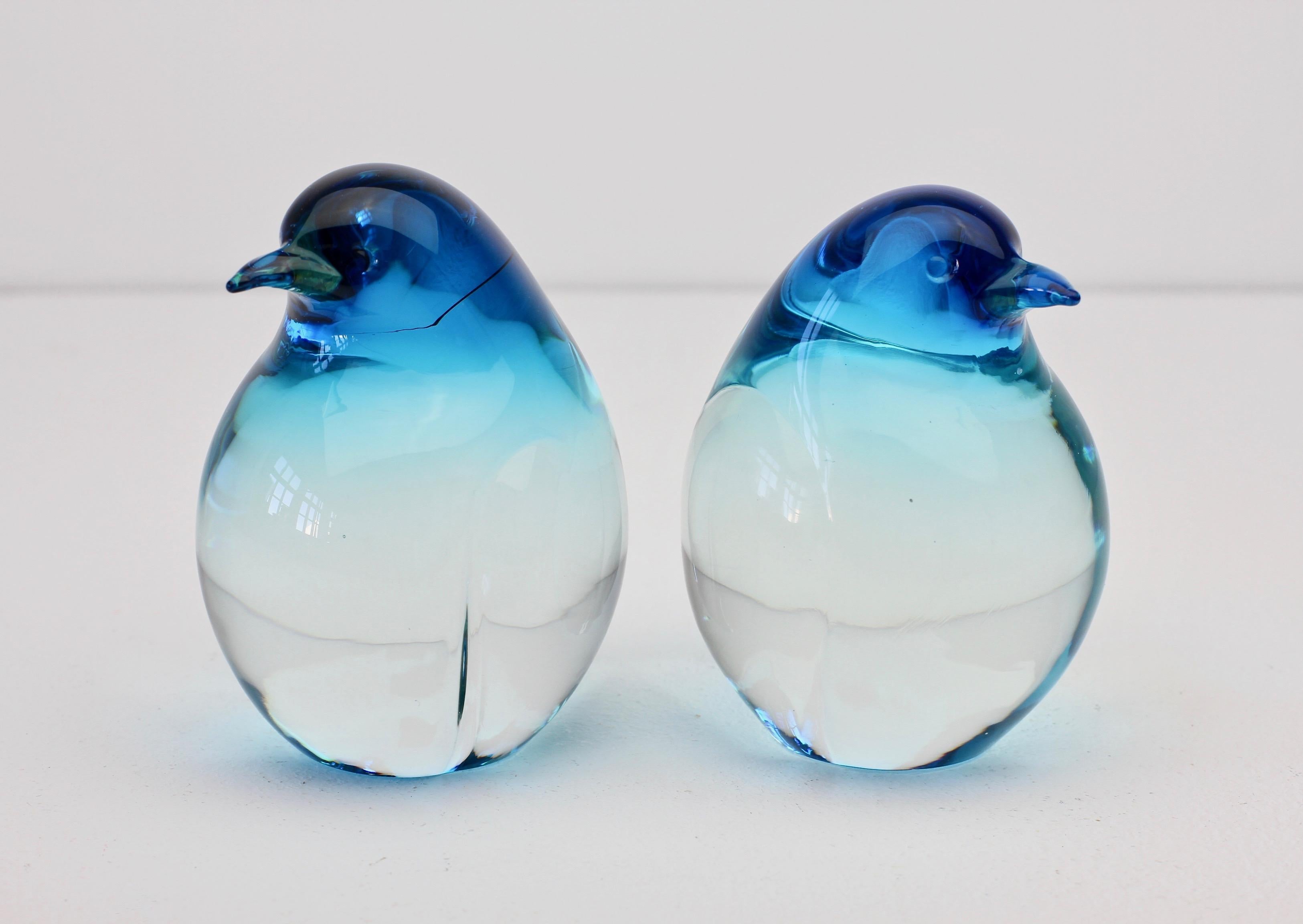 Figurines de pingouins ou d'oiseaux en verre de Murano 