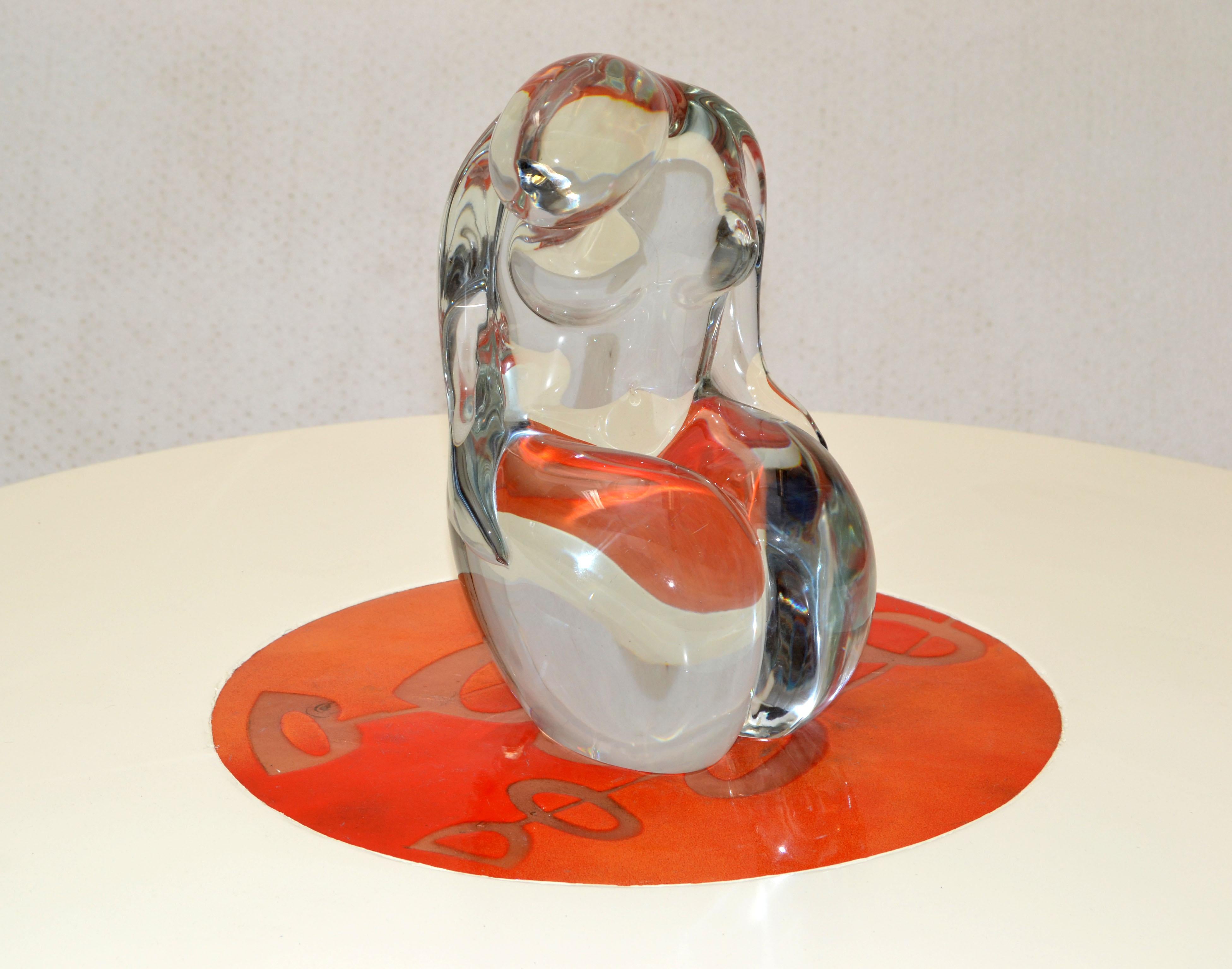 Elio Raffaeli Signed Clear Murano Glass Nude Woman Sculpture Figurine Italy 1980 For Sale 7