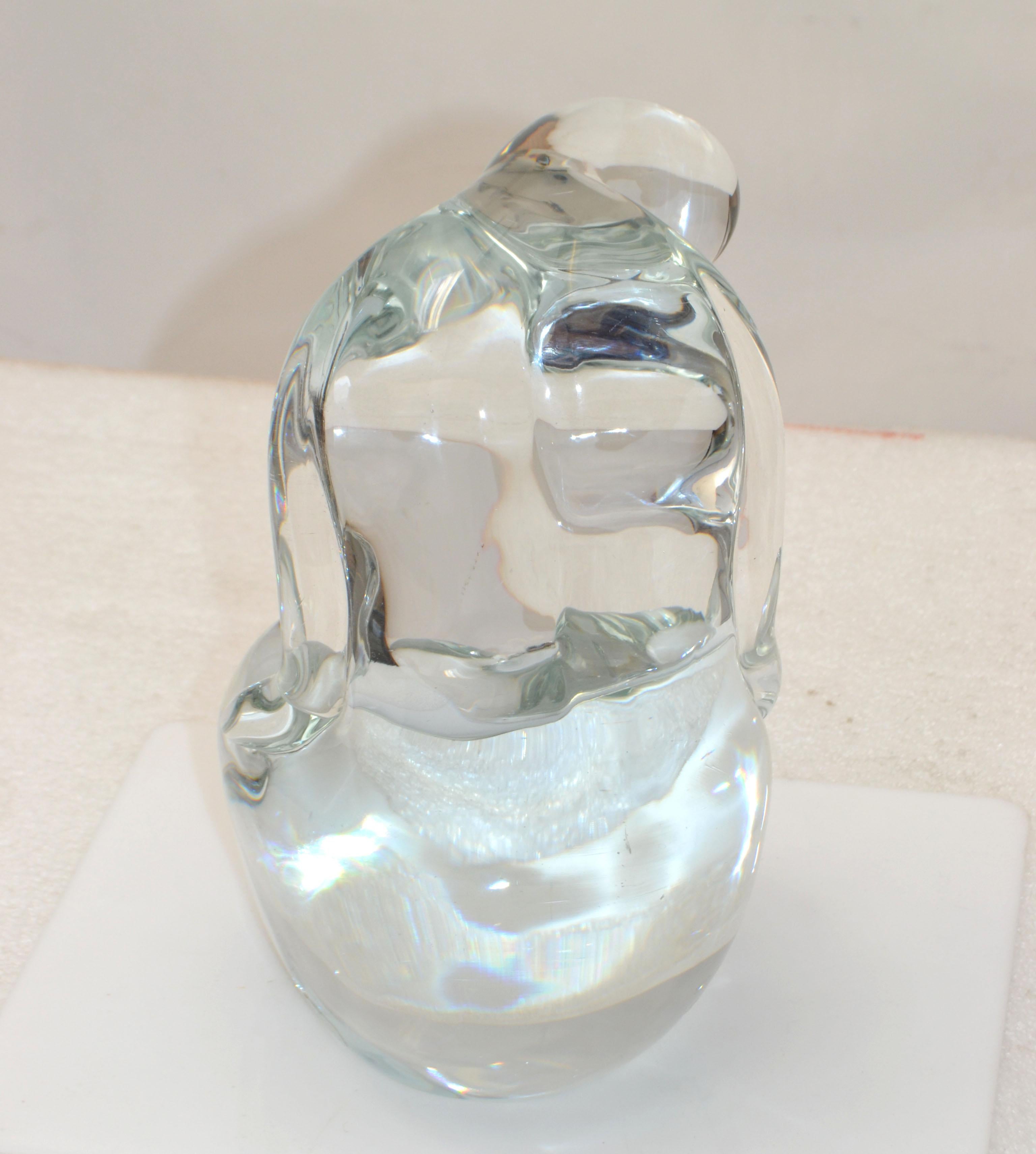 Elio Raffaeli Signed Clear Murano Glass Nude Woman Sculpture Figurine Italy 1980 For Sale 1