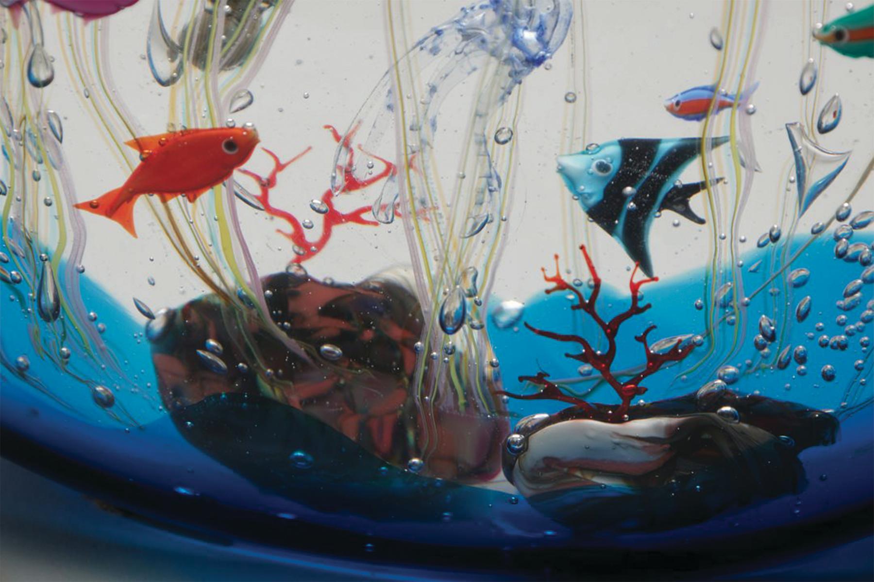 Großes Murano-Glas-Aquarium aus dem 20. 1