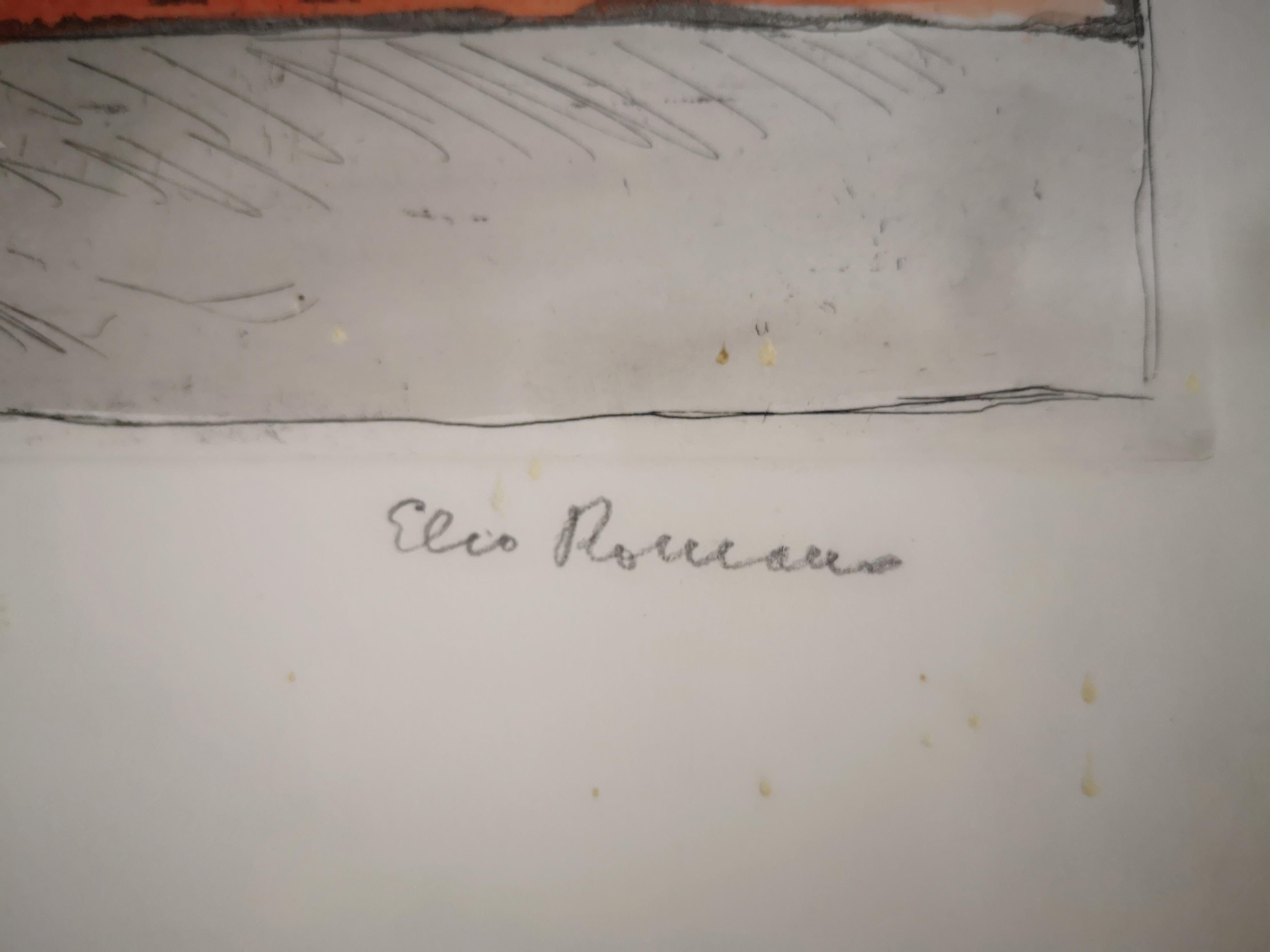 Elio Romano - Studio Dell'Artista - Handkolorierte Gravur (Late 20th Century) im Angebot
