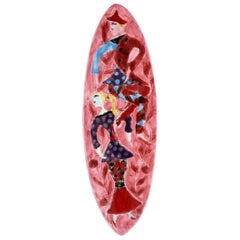 Elio Schiavon, Venice, Unique Dish in Hand Painted Glazed Ceramics