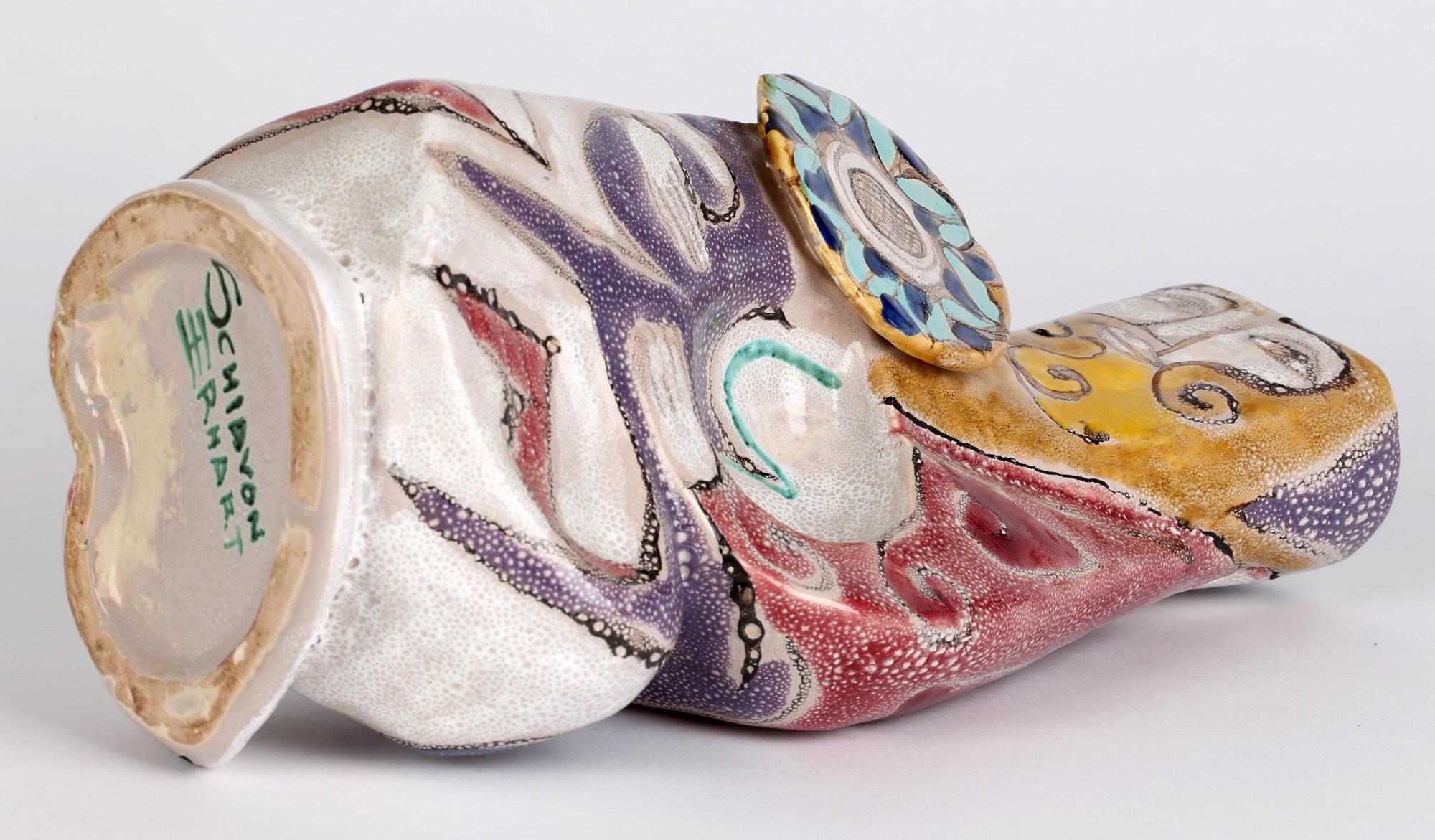 Elio Schiavon Italian Figurative Sculptural 'Guerriero' Pottery Vase For Sale 3