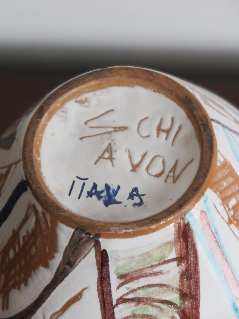 Elio Schiavon Italian Midcentury Pottery Ceramic Vase 1950s For Sale 1