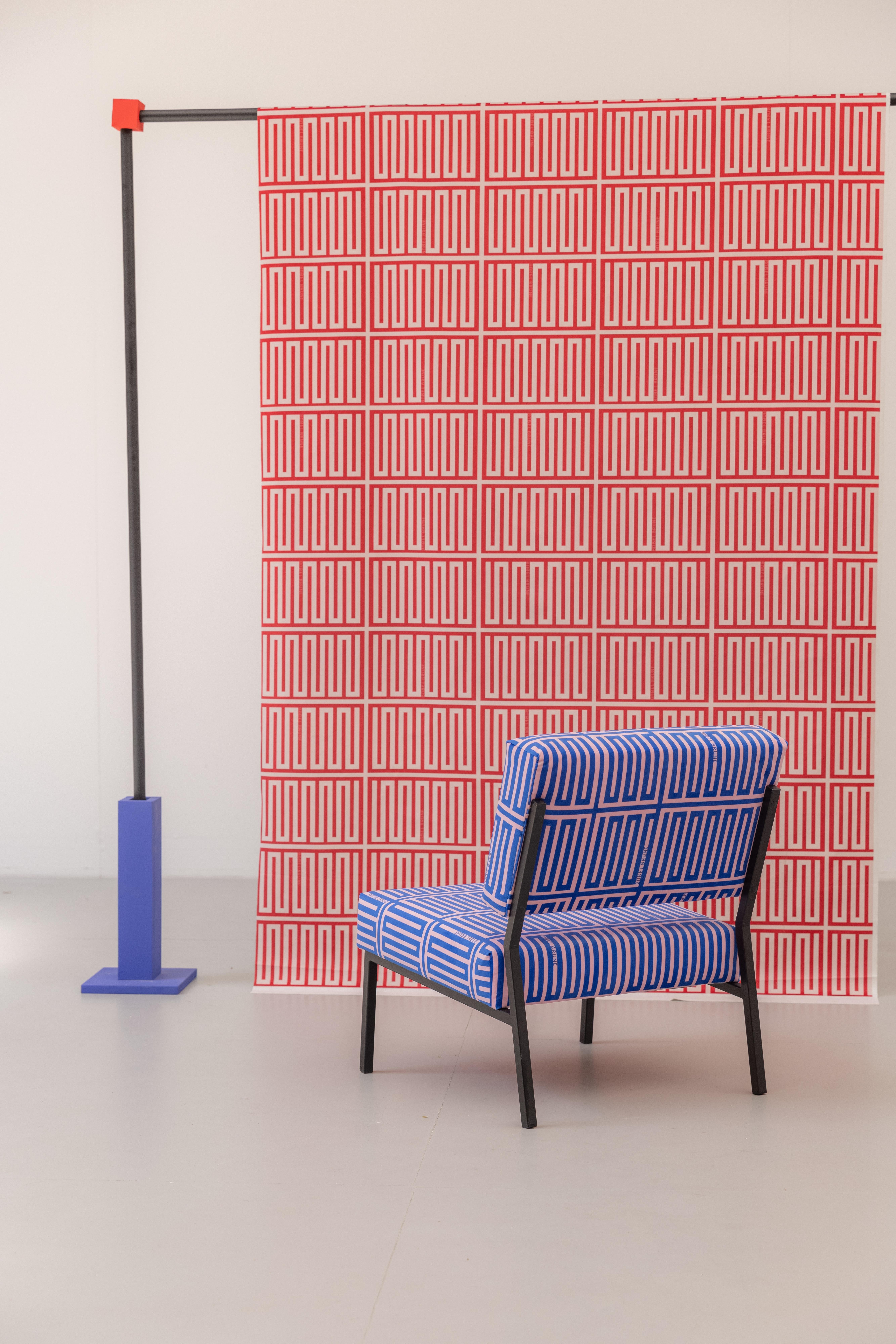 Post-Modern Elios Blue and Pink O2 Armchair by Babel Brune For Sale
