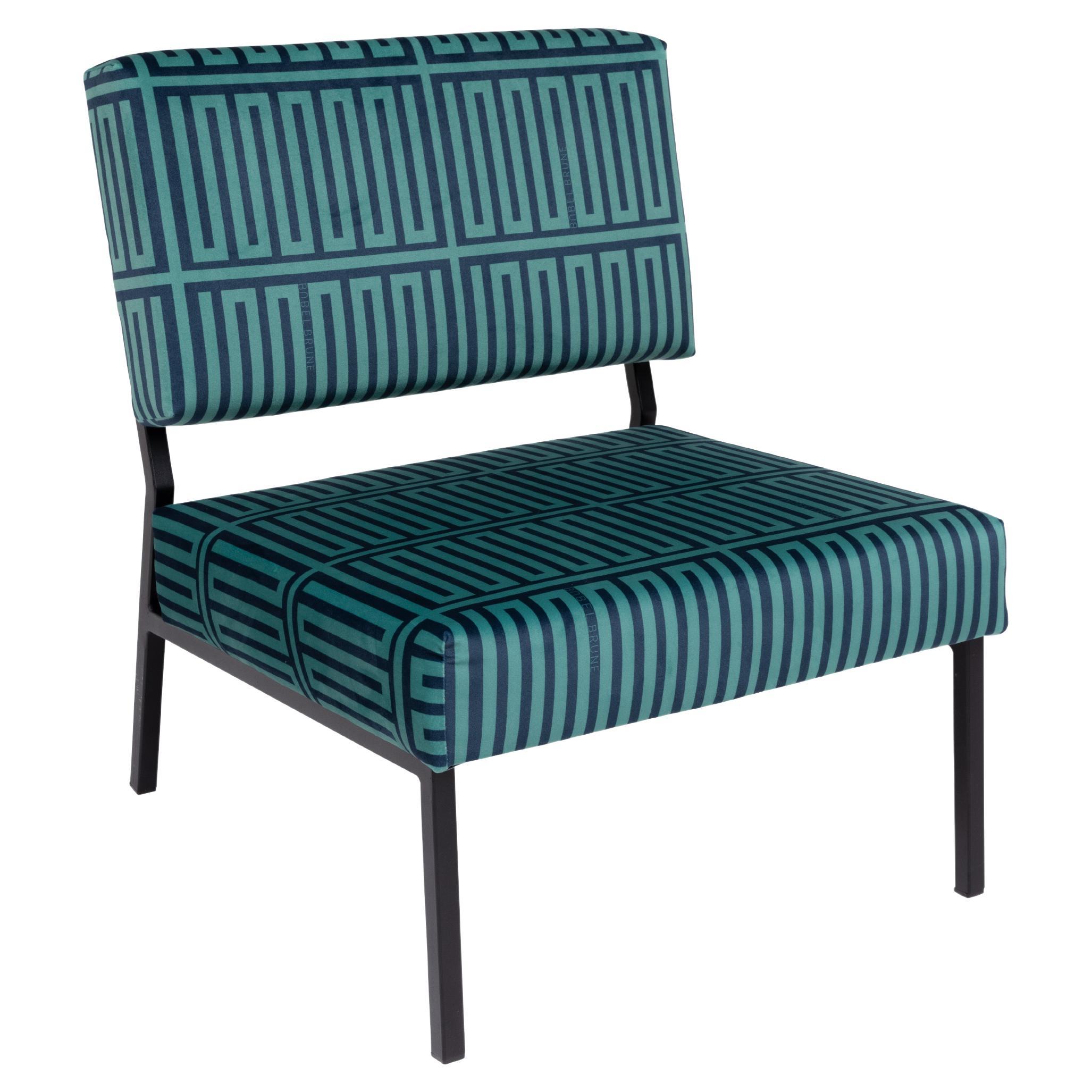 Elios Green and Blue O2 Armchair by Babel Brune For Sale