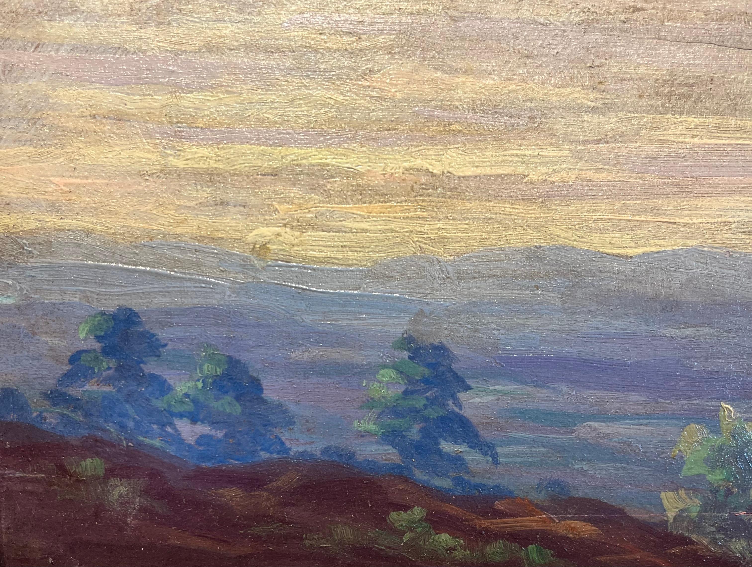 Mountain View in Albemarle County, Virginia von Eliot Clark ist eine ruhige und stimmungsvolle Landschaft, die die tiefe Verbundenheit des Künstlers mit dem amerikanischen Landleben widerspiegelt. Clark, der mit dem amerikanischen Impressionismus in