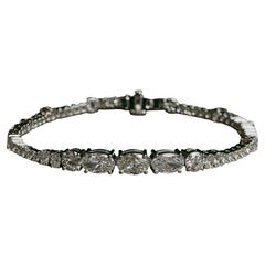 Bracelet Tennis Elipse Diamond en or blanc 18k par Maria Jose Jewelry