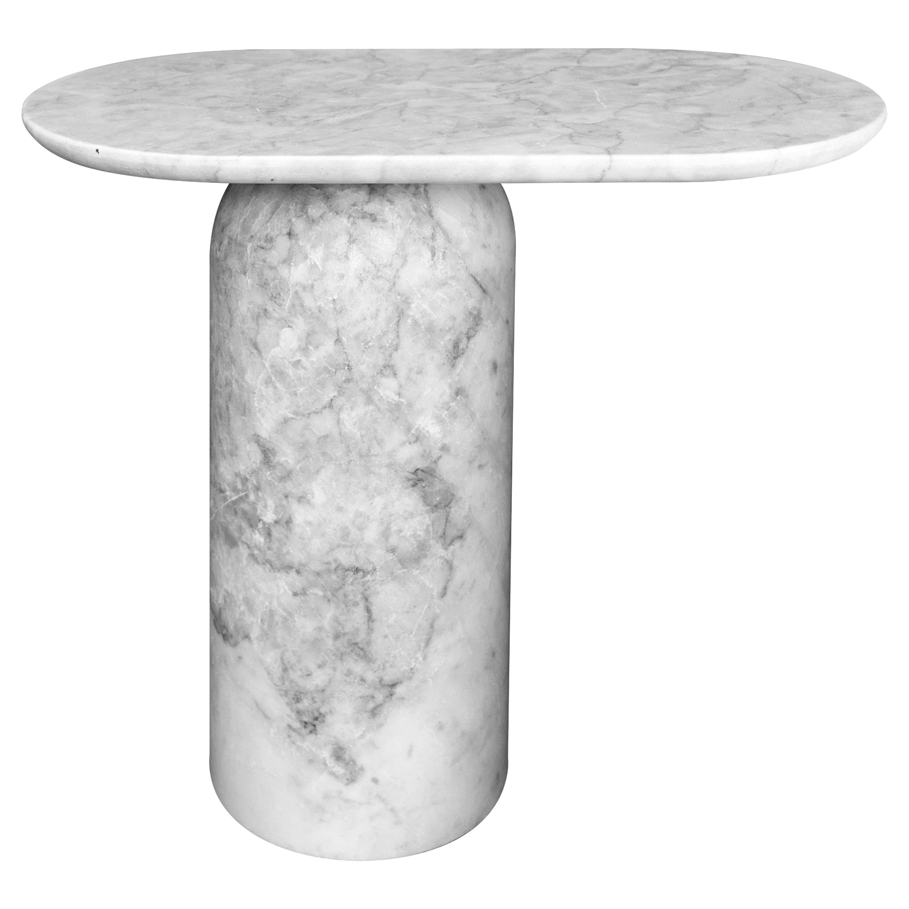 Tavolino grande in marmo bianco Elipse