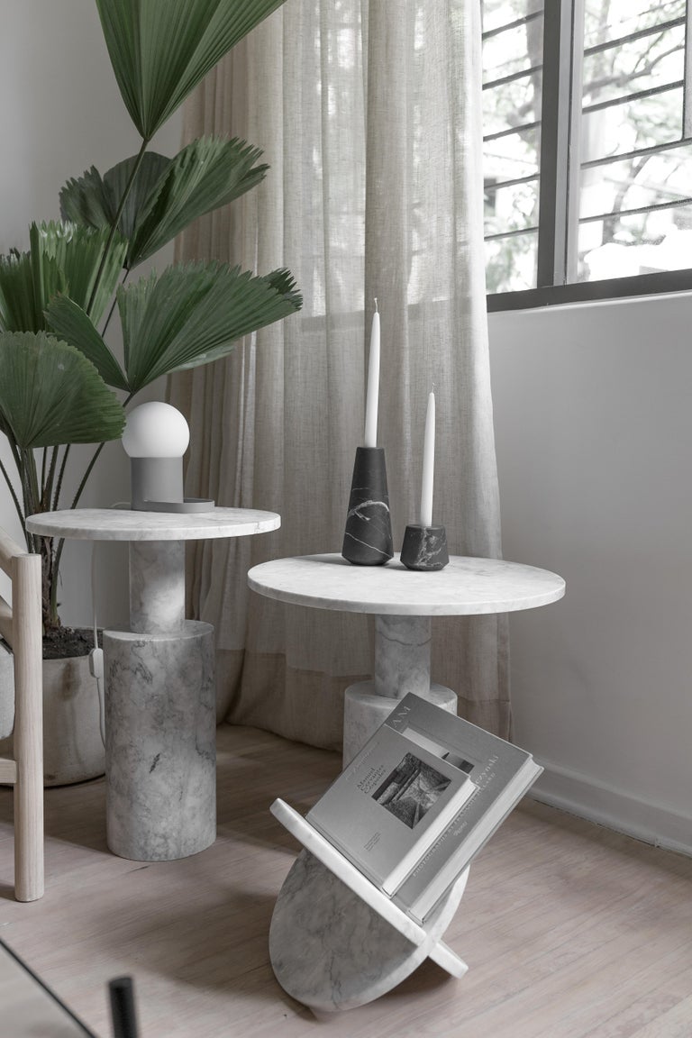 Ellipse White Marble Magazine Rack For Sale at 1stDibs