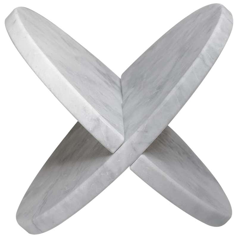 Ellipse White Marble Magazine Rack For Sale at 1stDibs