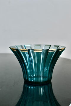 Elis Bergh Swedish Modern Glass Bowl, Kosta, Signed