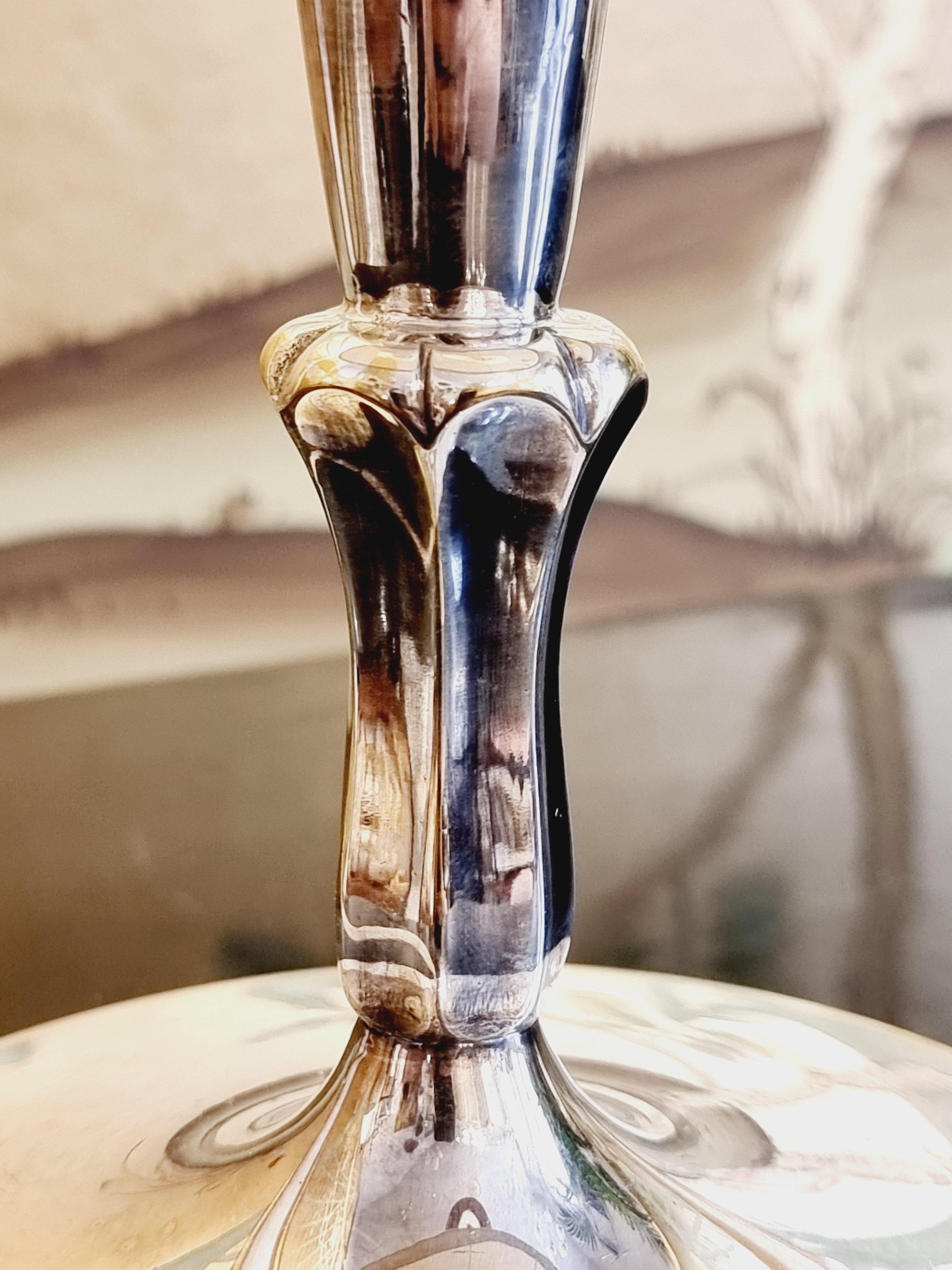 Art Deco Elis Bergh, table lamp, silver plate, Swedish Grace 1920s, CG Hallberg