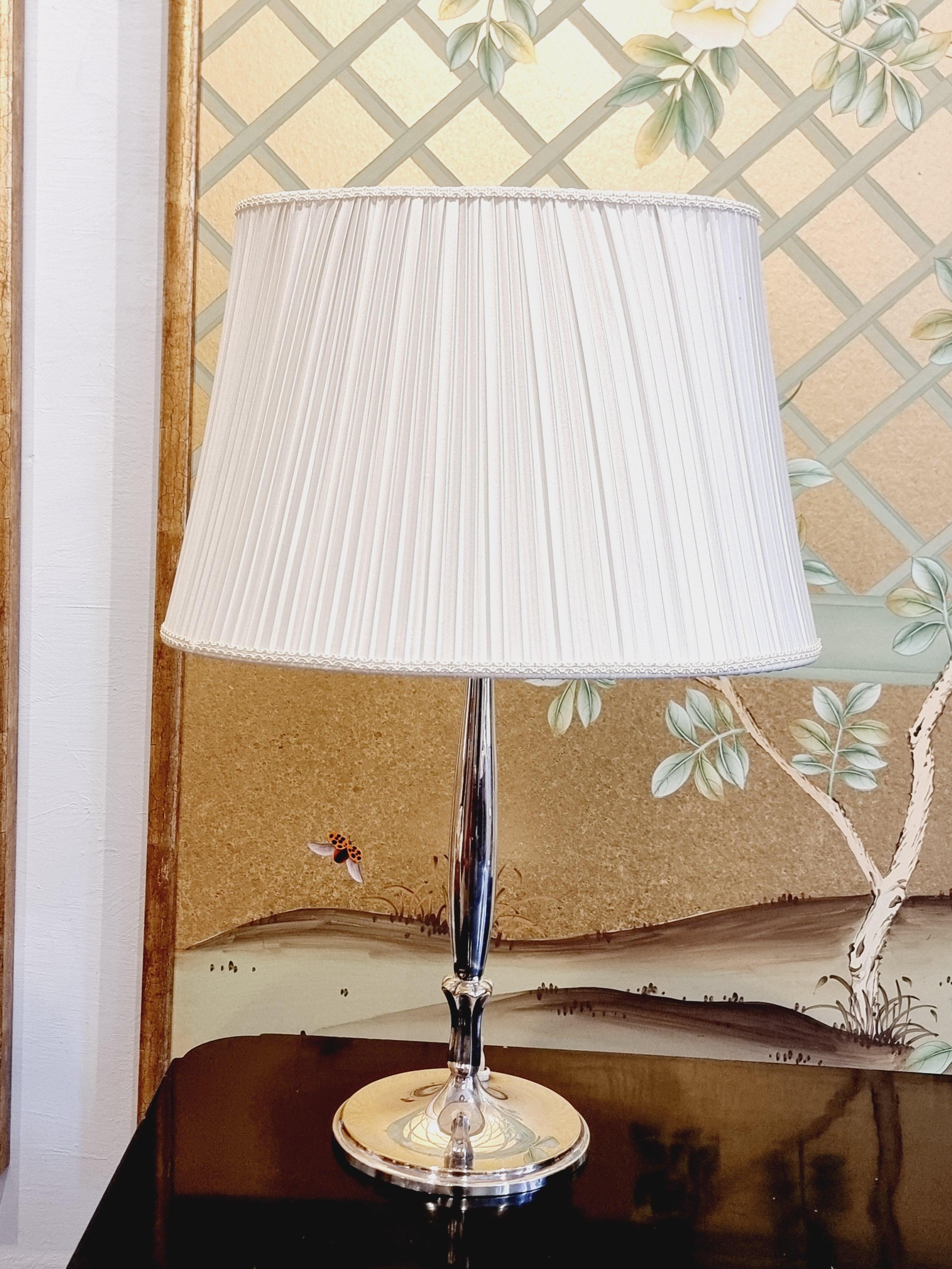 Elis Bergh, table lamp, silver plate, Swedish Grace 1920s, CG Hallberg 2