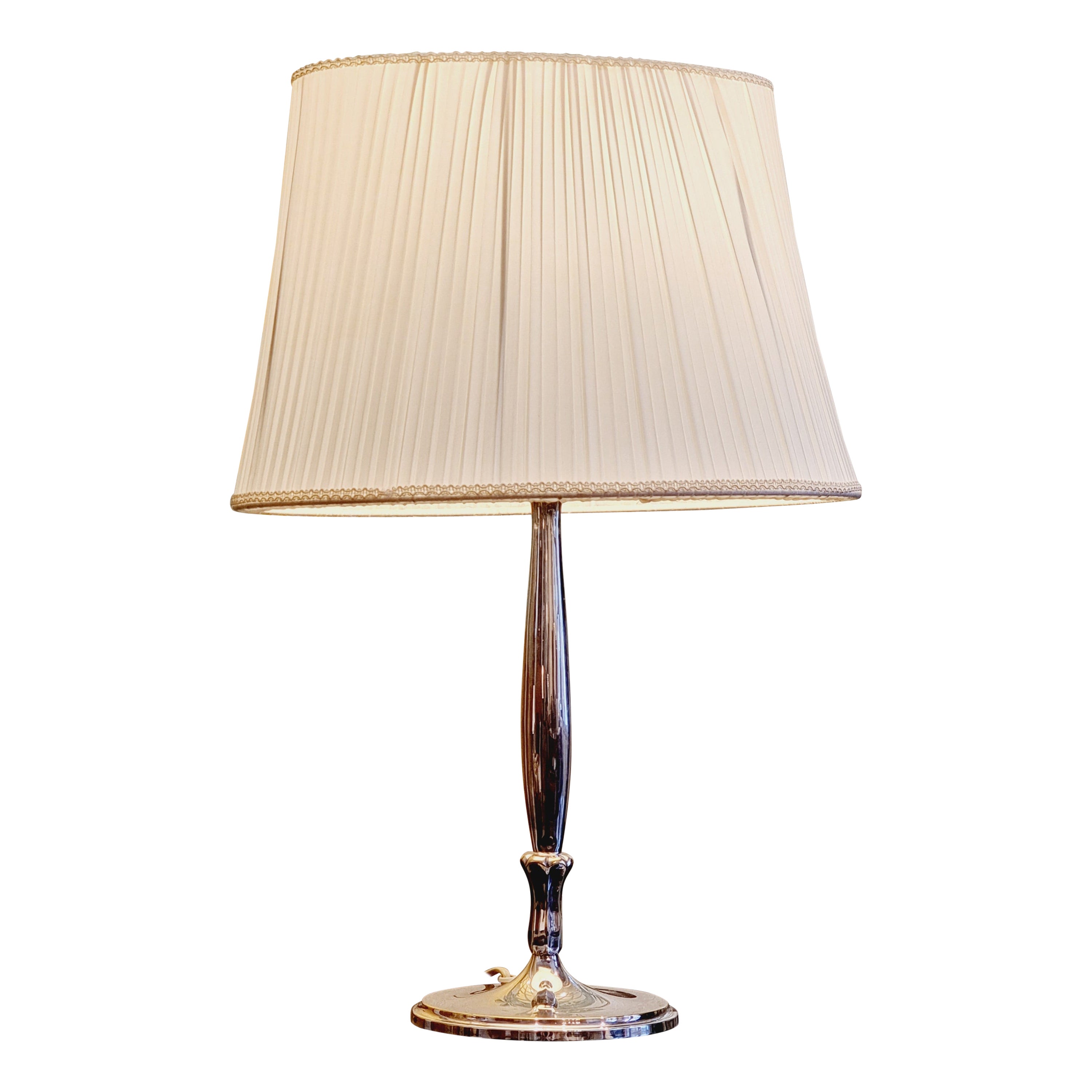 Elis Bergh, table lamp, silver plate, Swedish Grace 1920s, CG Hallberg