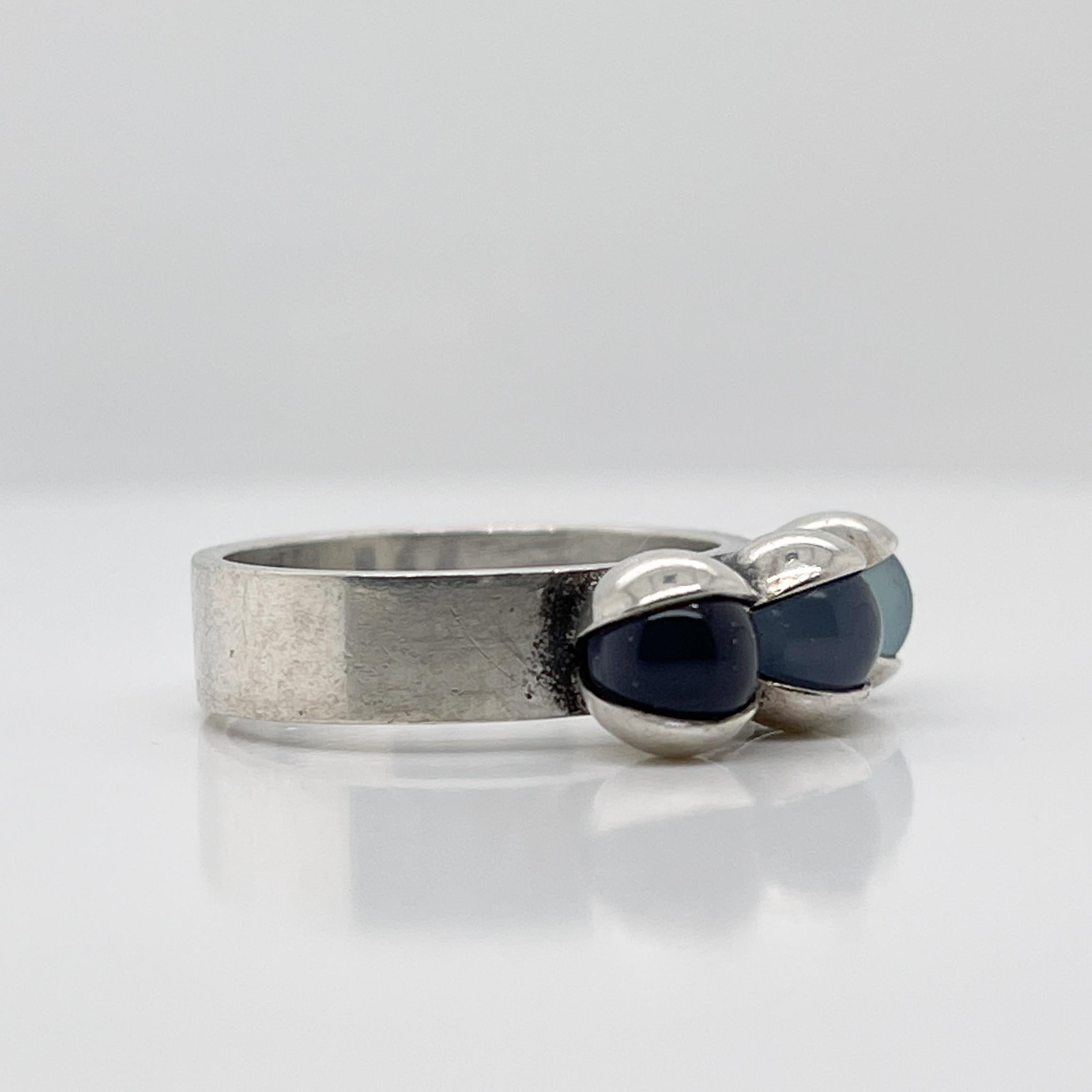 Elis Kauppi Finnish Modern Sterling Silver & Amethyst Ring For Sale 4