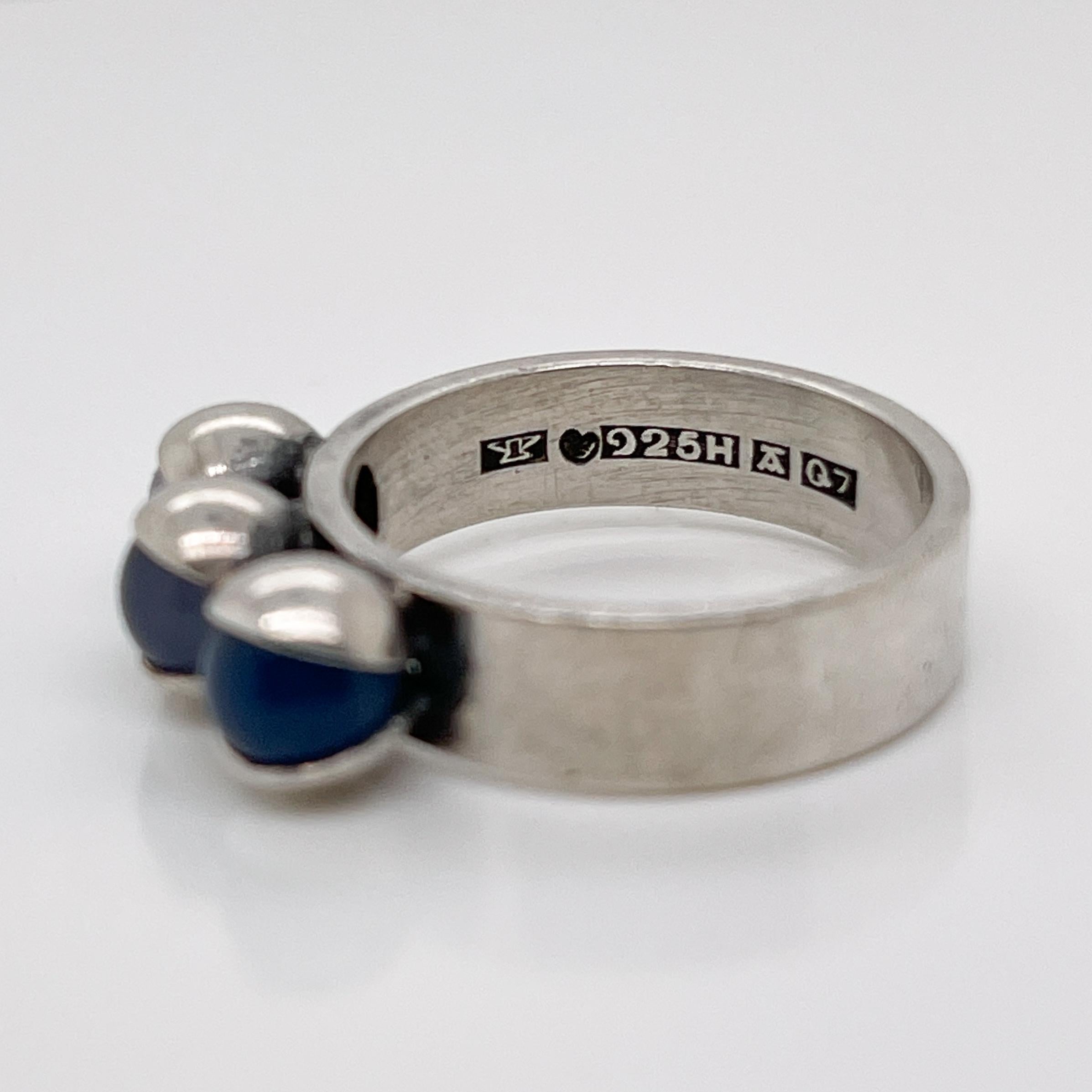 Elis Kauppi Finnish Modern Sterling Silver & Amethyst Ring For Sale 5