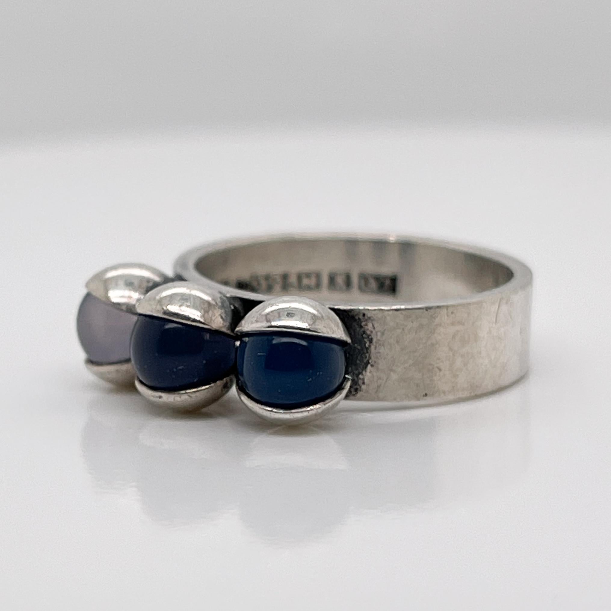 Elis Kauppi Finnish Modern Sterling Silver & Amethyst Ring For Sale 6