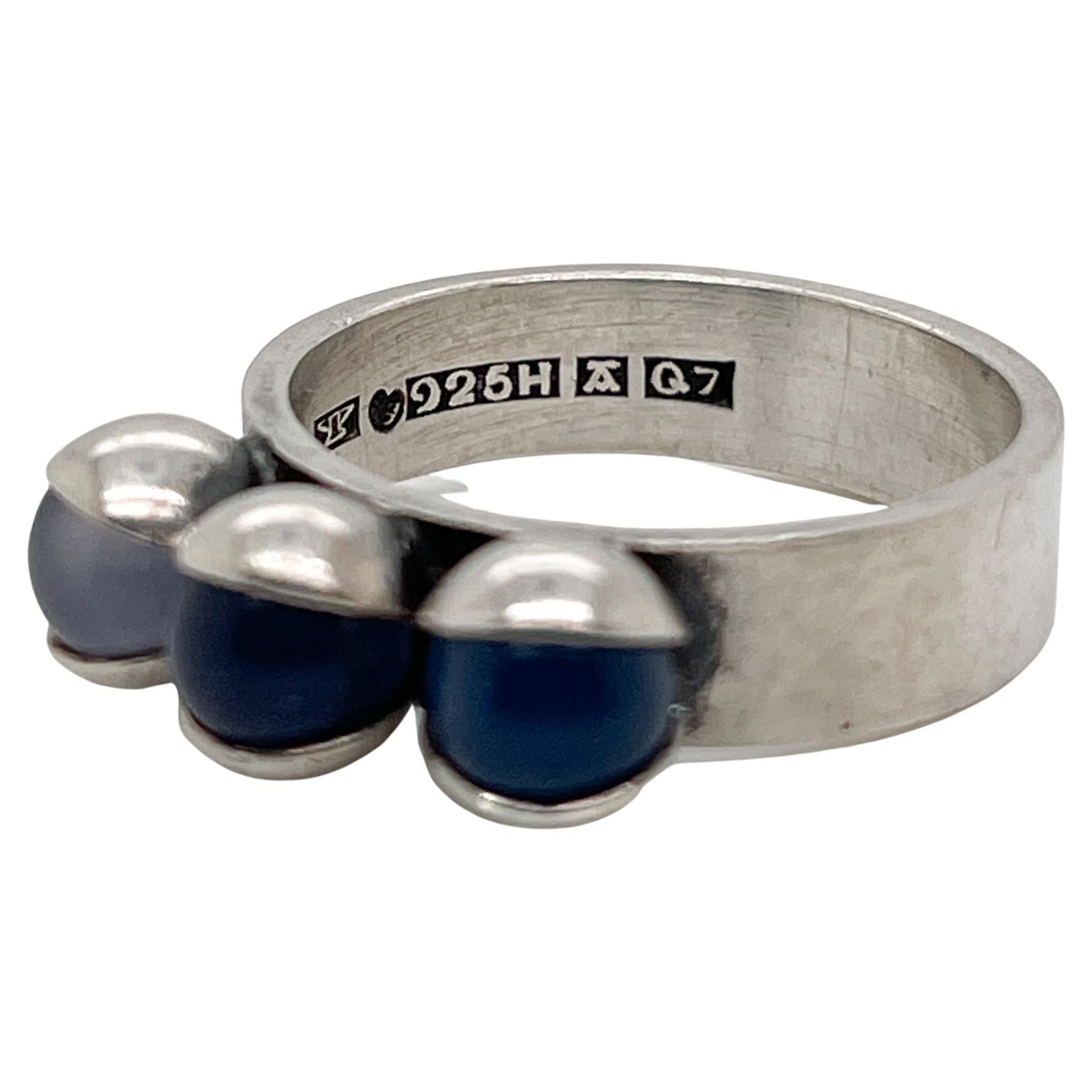 Elis Kauppi Finnish Modern Sterling Silver & Amethyst Ring For Sale 8