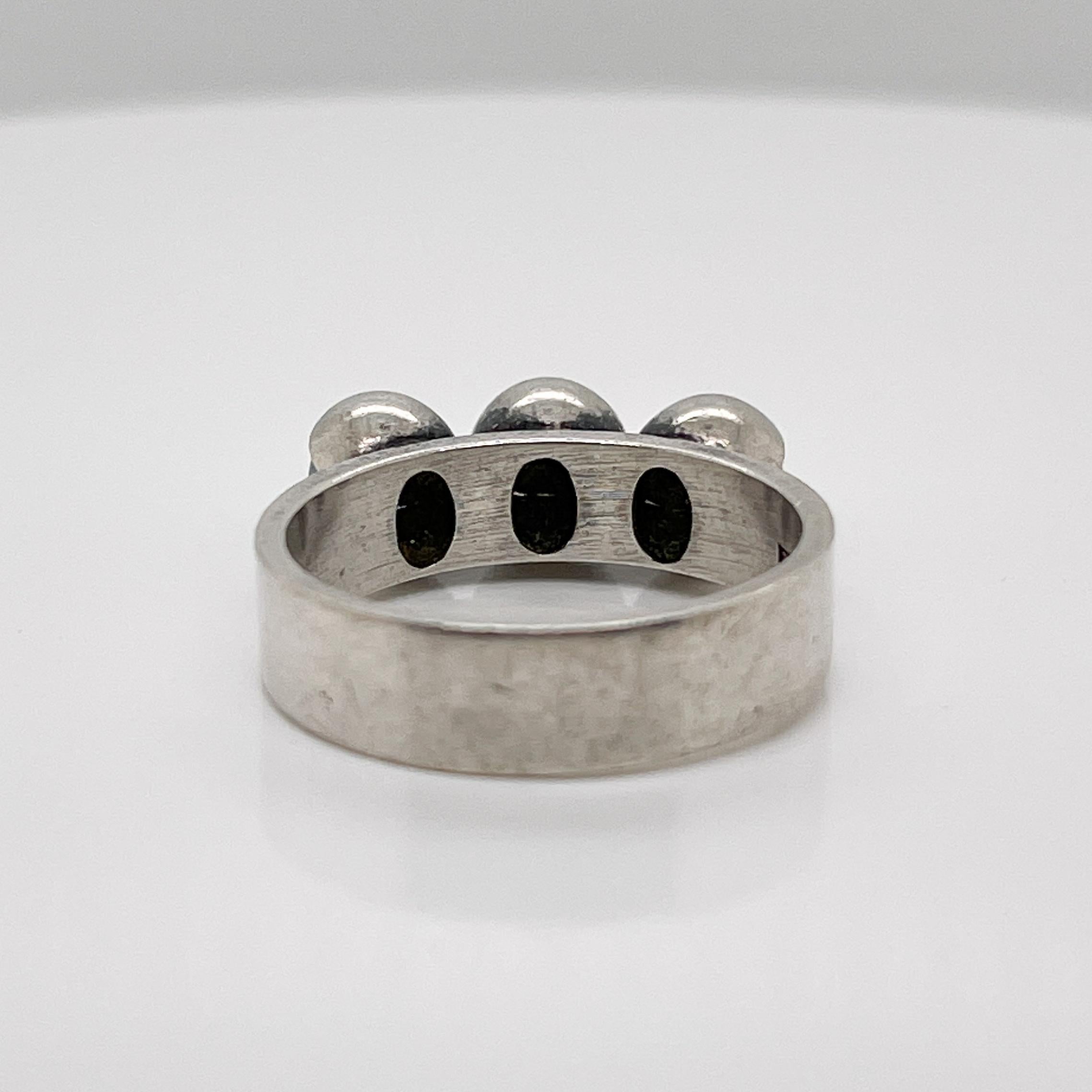 Elis Kauppi Finnish Modern Sterling Silver & Amethyst Ring For Sale 1