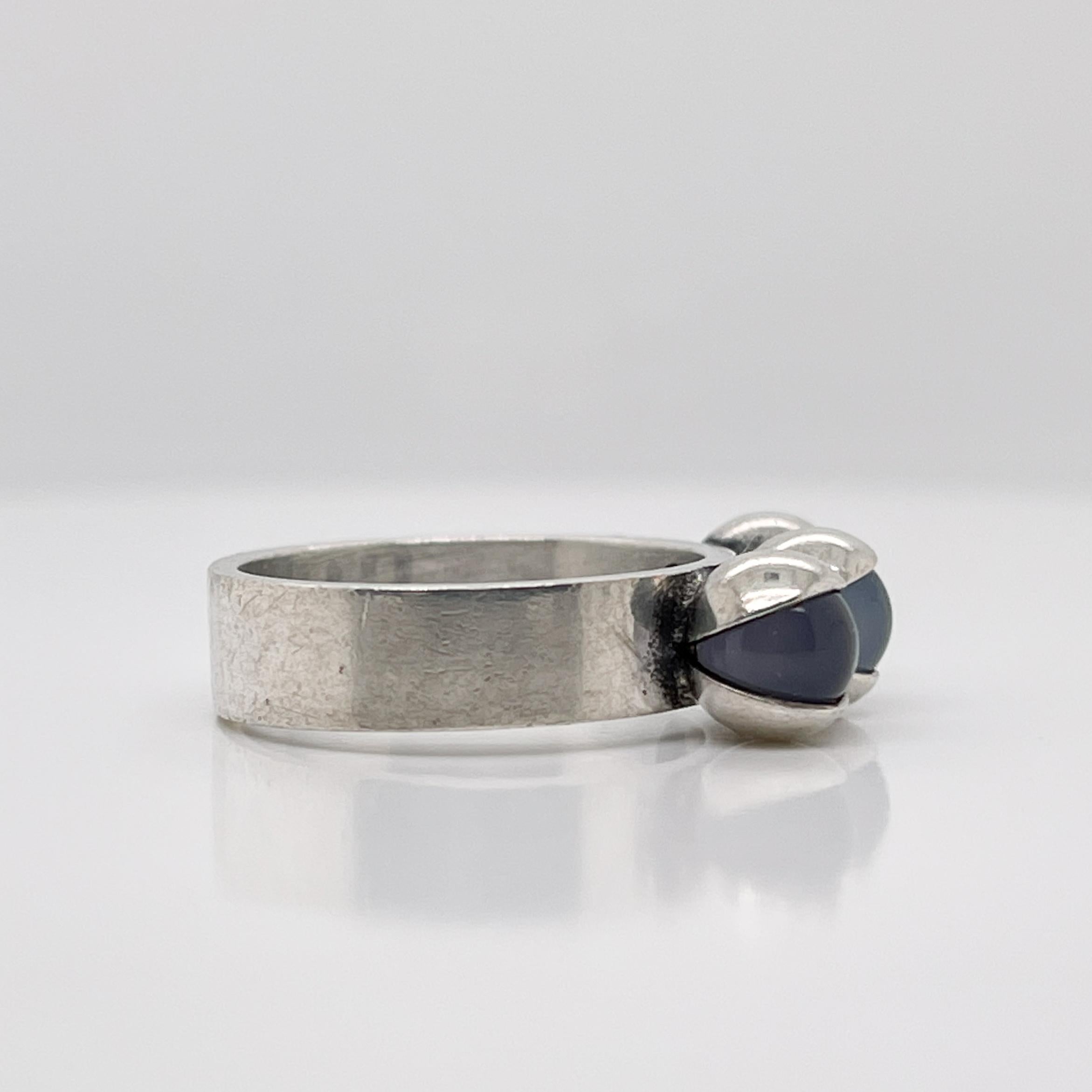 Elis Kauppi Finnish Modern Sterling Silver & Amethyst Ring For Sale 3