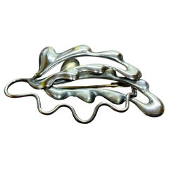 Elis Kauppi for Kupitaan Kulta Silver Modernist Brooch Turku Finland