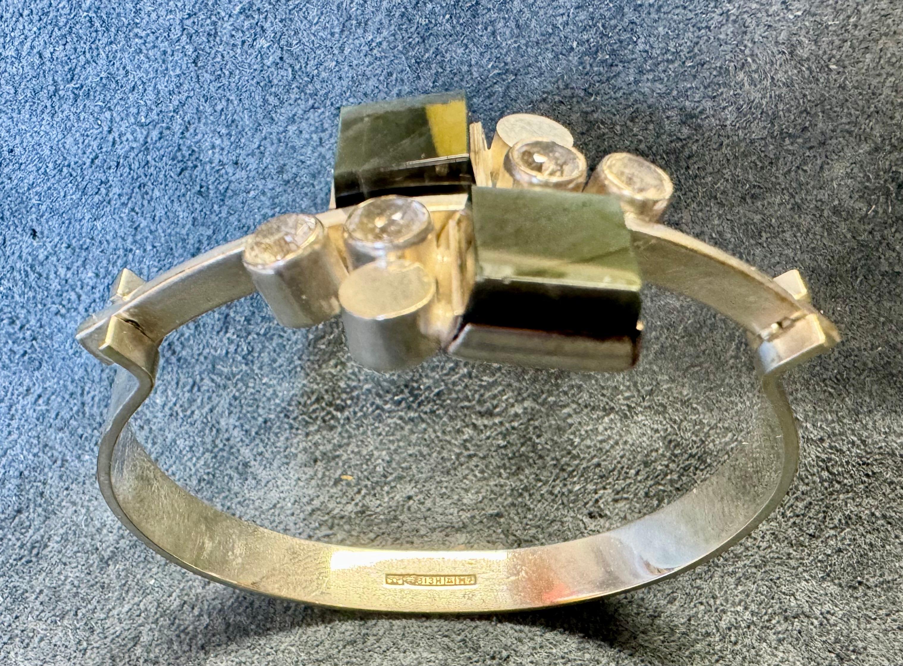 Women's or Men's Elis Kauppi for Kupittaan Kulta Oy Silver Bracelet Made 1965. For Sale