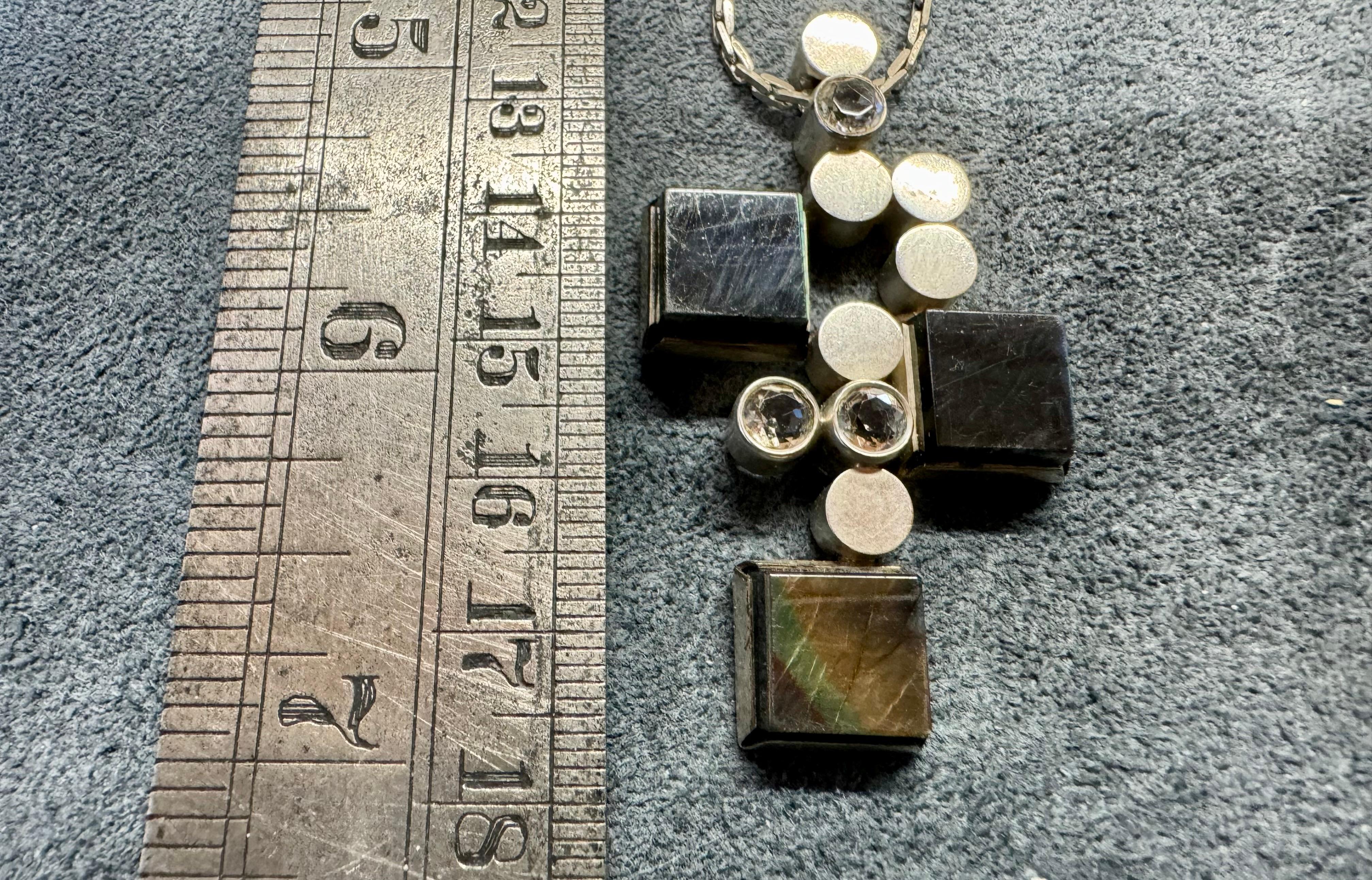 Modernist Elis Kauppi for Kupittaan Kulta Oy Silver Necklace Made 1965. For Sale