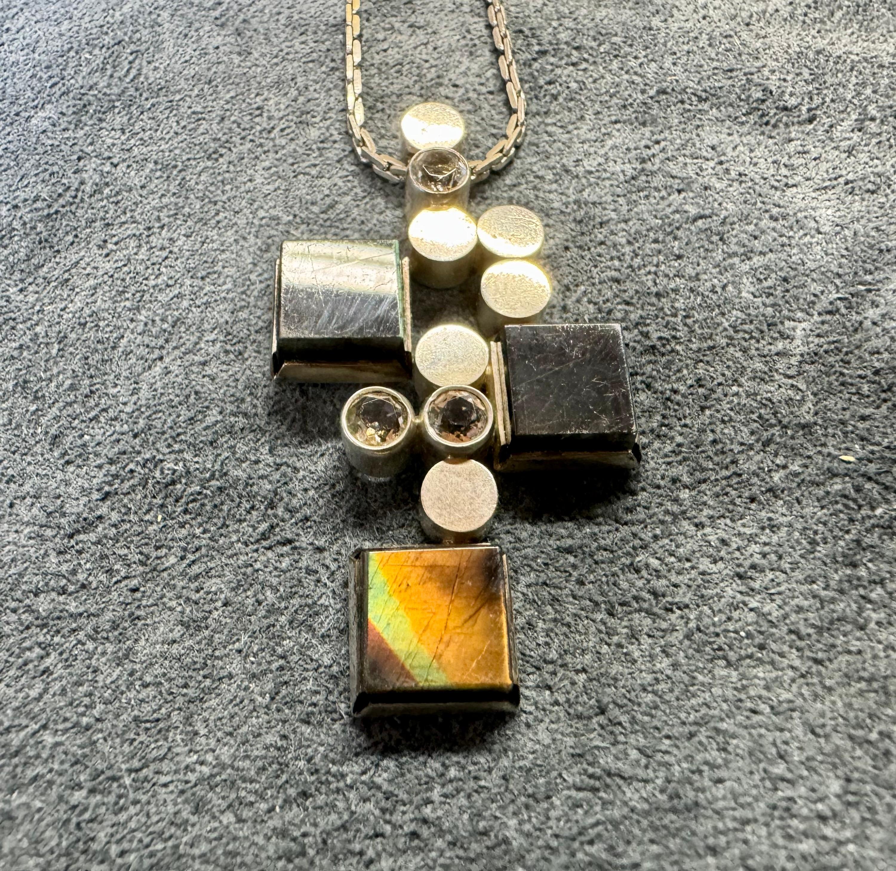 Elis Kauppi for Kupittaan Kulta Oy Silver Necklace Made 1965. In Good Condition For Sale In Orimattila, FI