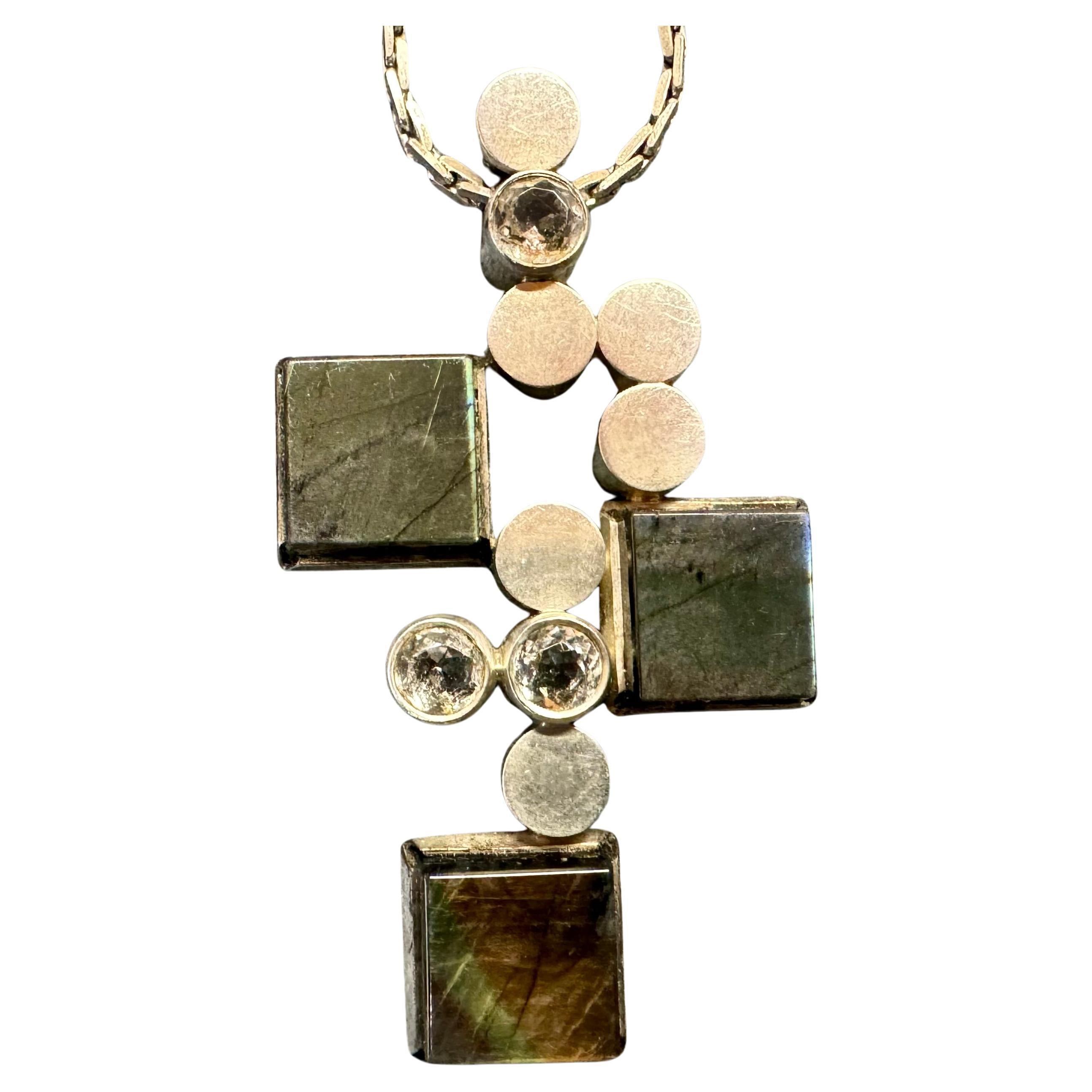 Elis Kauppi for Kupittaan Kulta Oy Silver Necklace Made 1965. For Sale